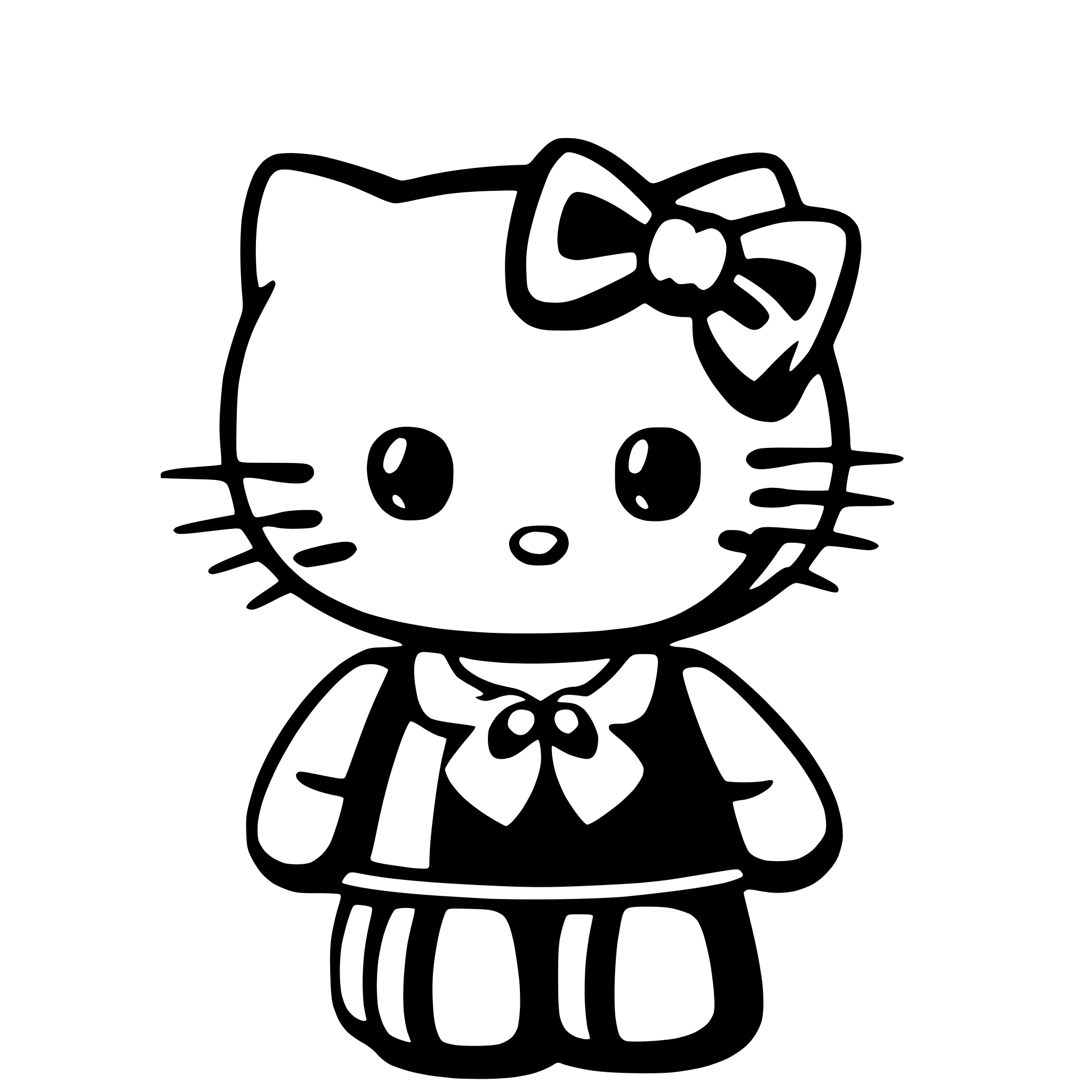 AI-generated SVG of 'Hello Kitty character with bows'