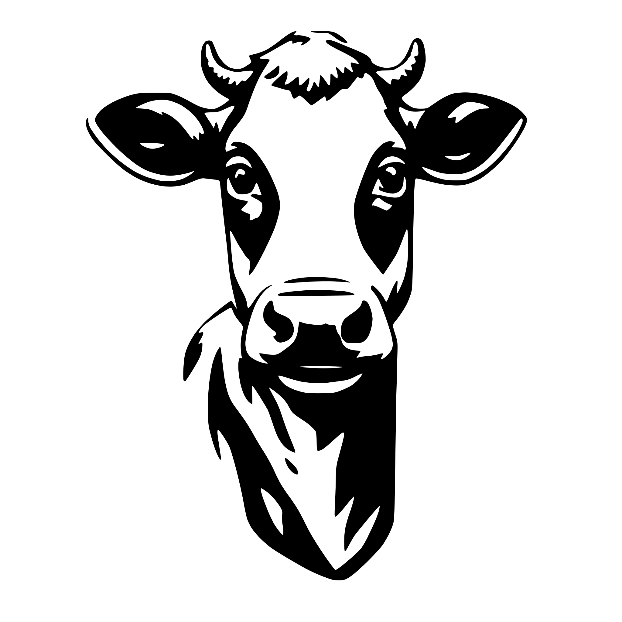 AI-generated SVG of a cow outline