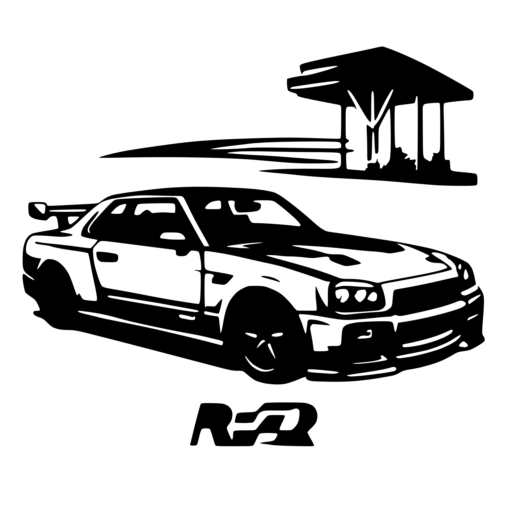 AI-generated SVG of a side view: nissan skyline r34 without background AI-generated SVG of a side view: nissan skyline r34 without background