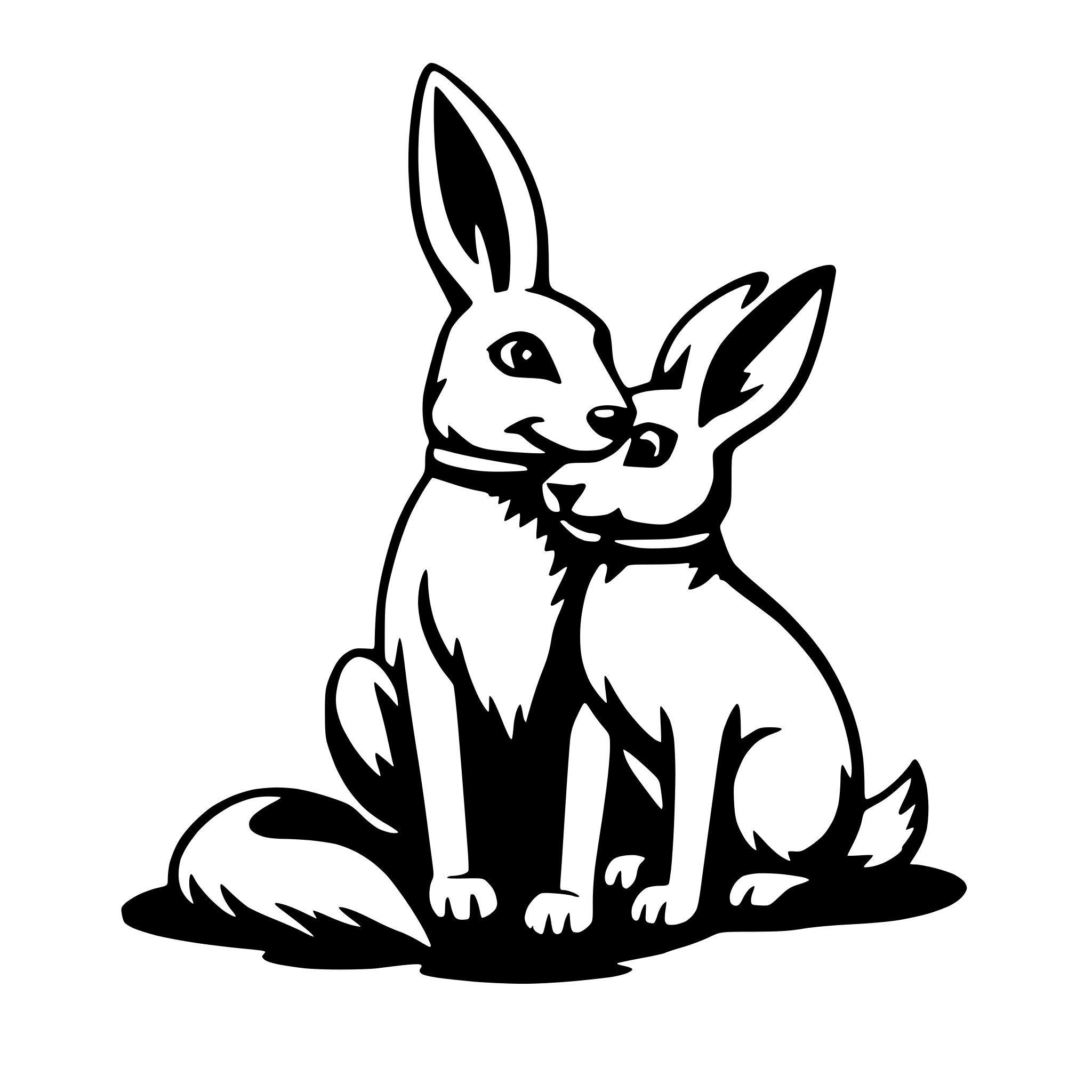 AI-generated SVG of a fox and rabbit