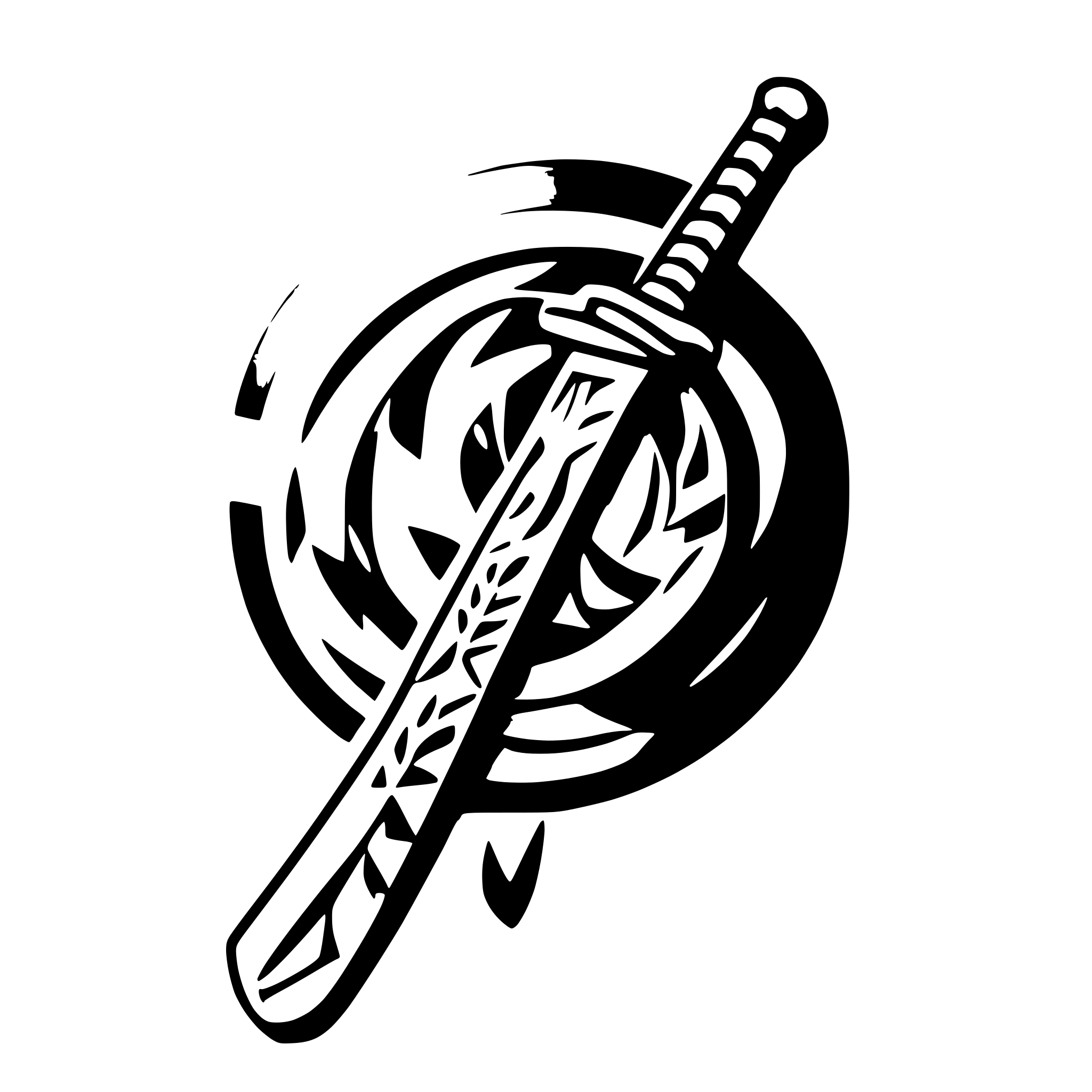 AI-generated SVG of a icon of samurai katana, clean patterns