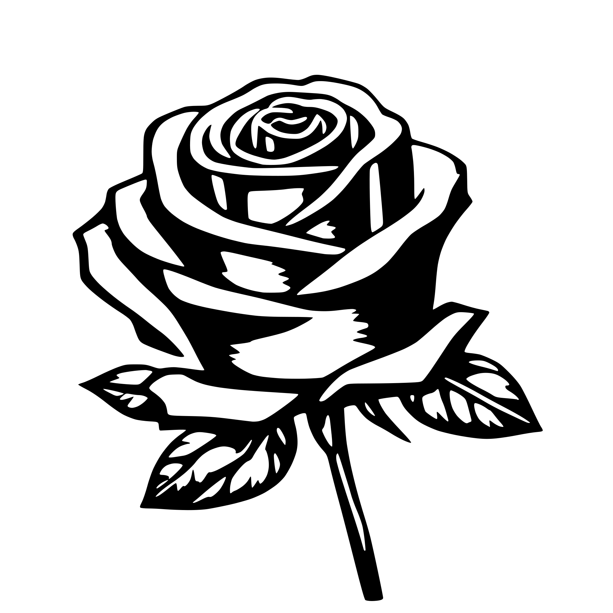 AI-generated SVG of 'generate me a simple elegant rose head'