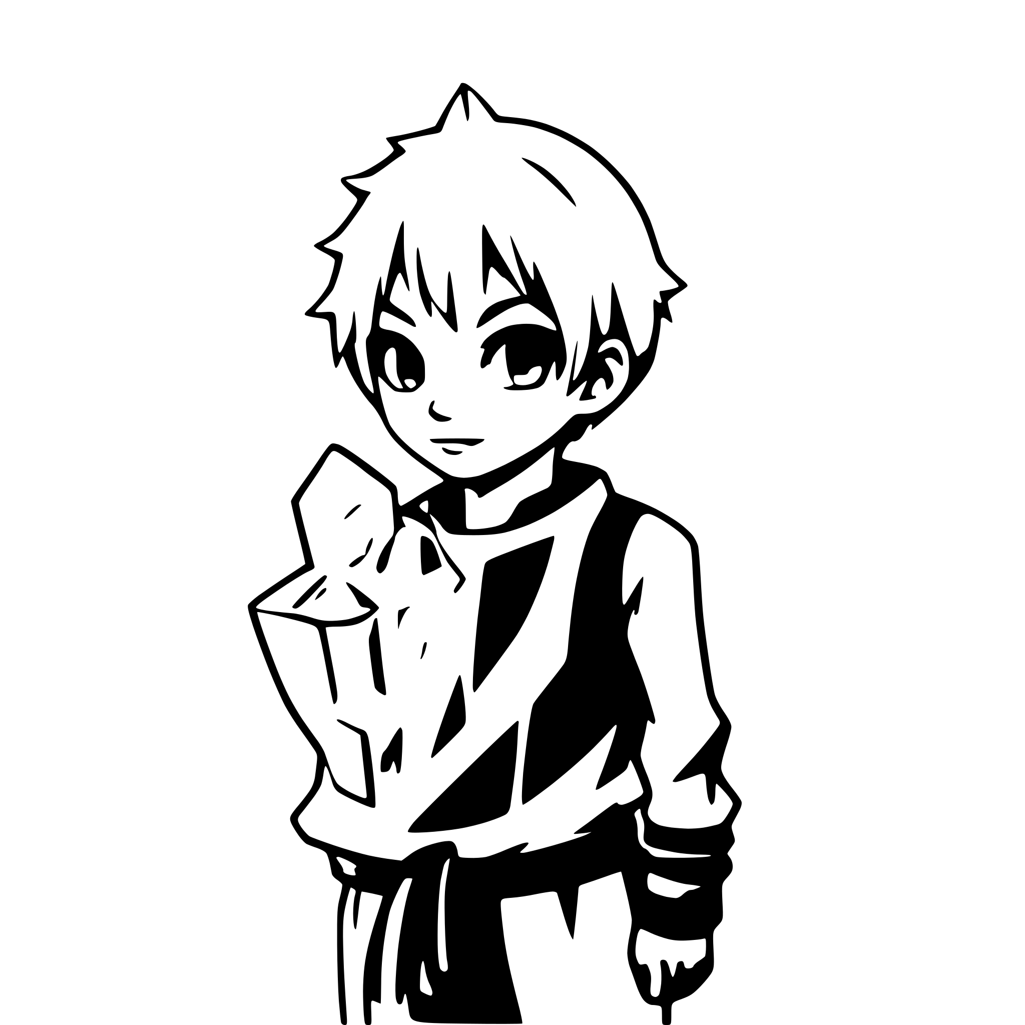 AI-generated SVG of a boy with ice powers