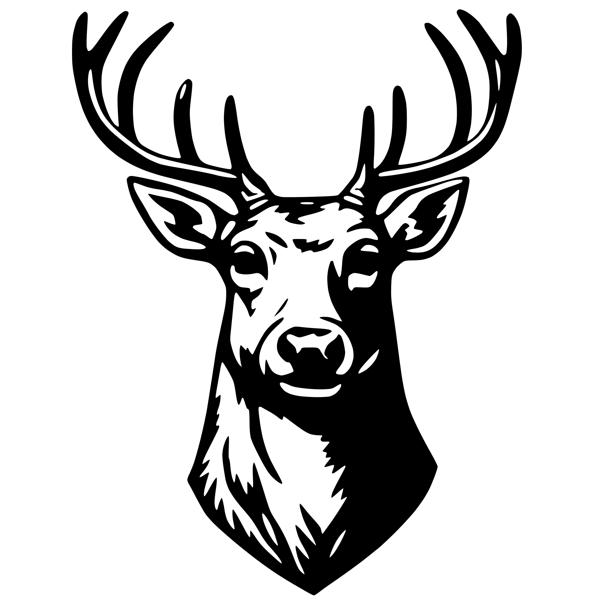 AI-generated SVG of 'red deer head front'