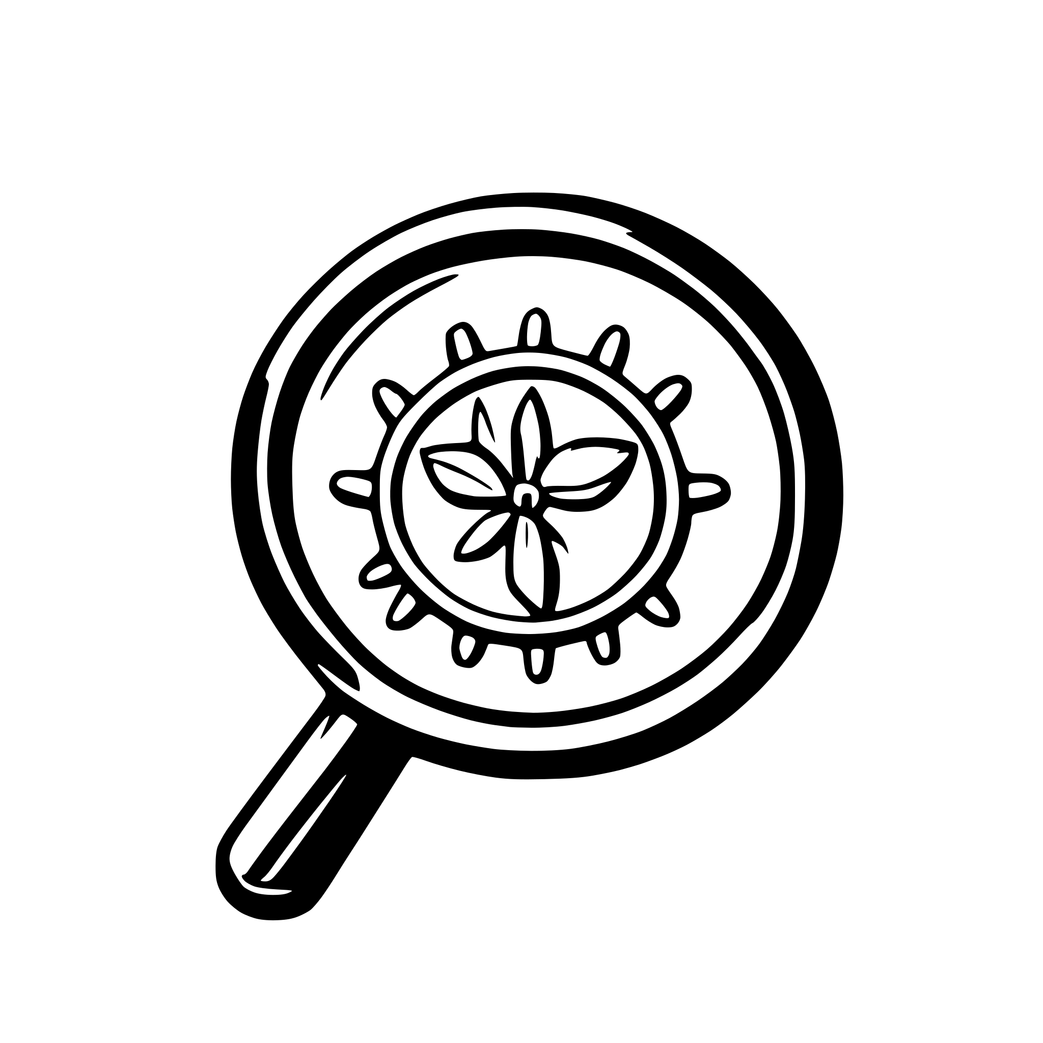 AI-generated SVG of a A molecule structure inside a magnifying lens AI-generated SVG of a A molecule structure inside a magnifying lens