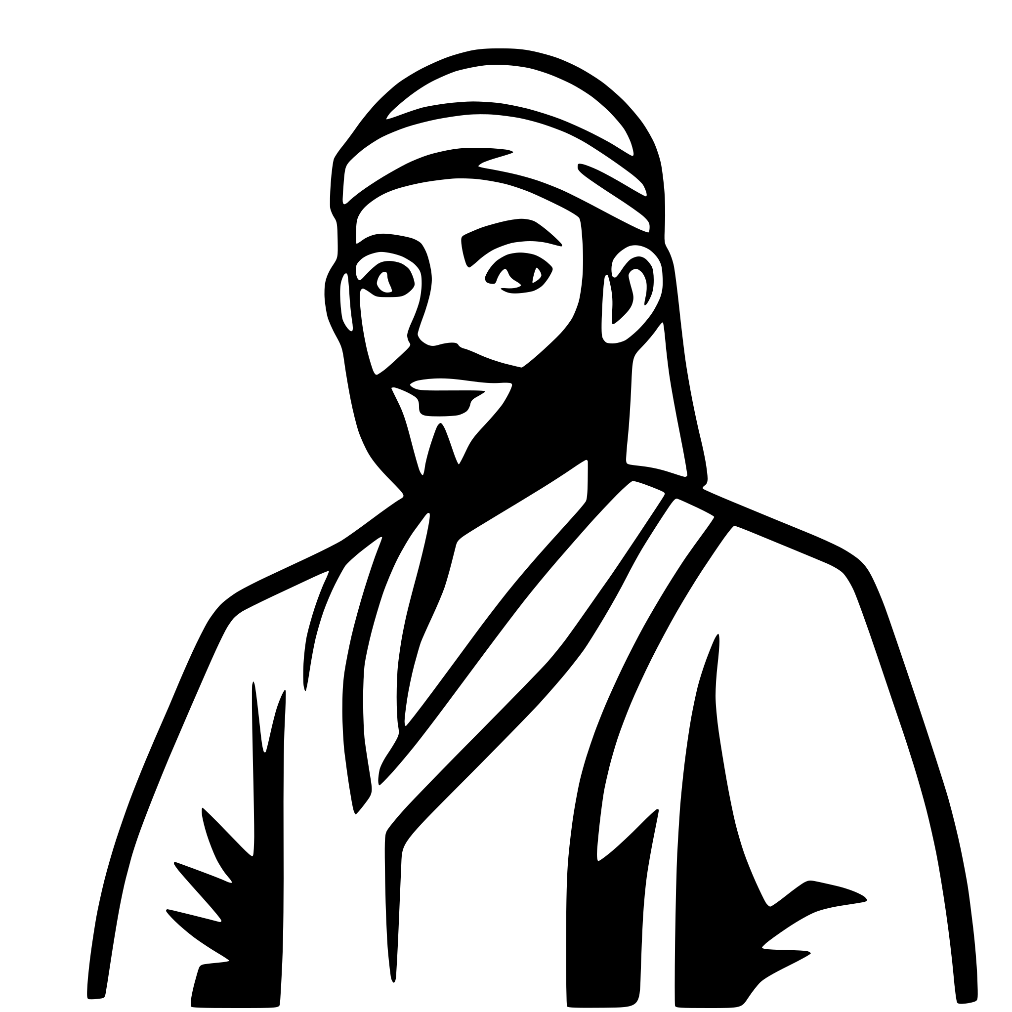 AI-generated SVG of a bearded person, long clothes, shaikh,