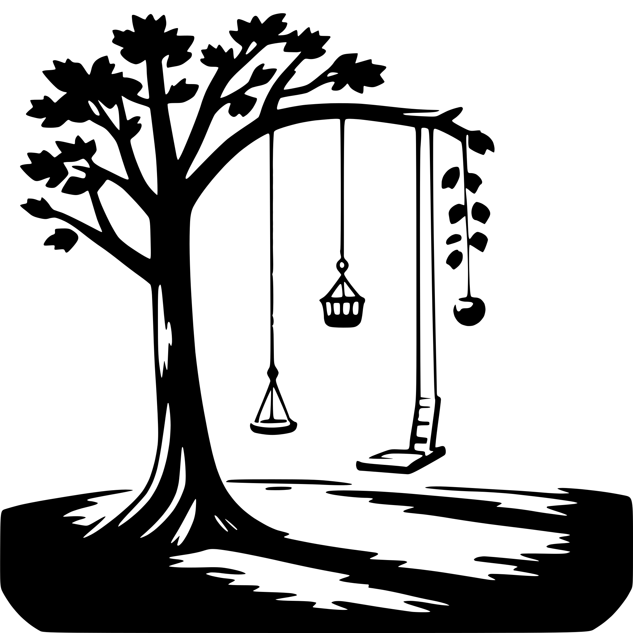 AI-generated SVG of 'tree and swing'