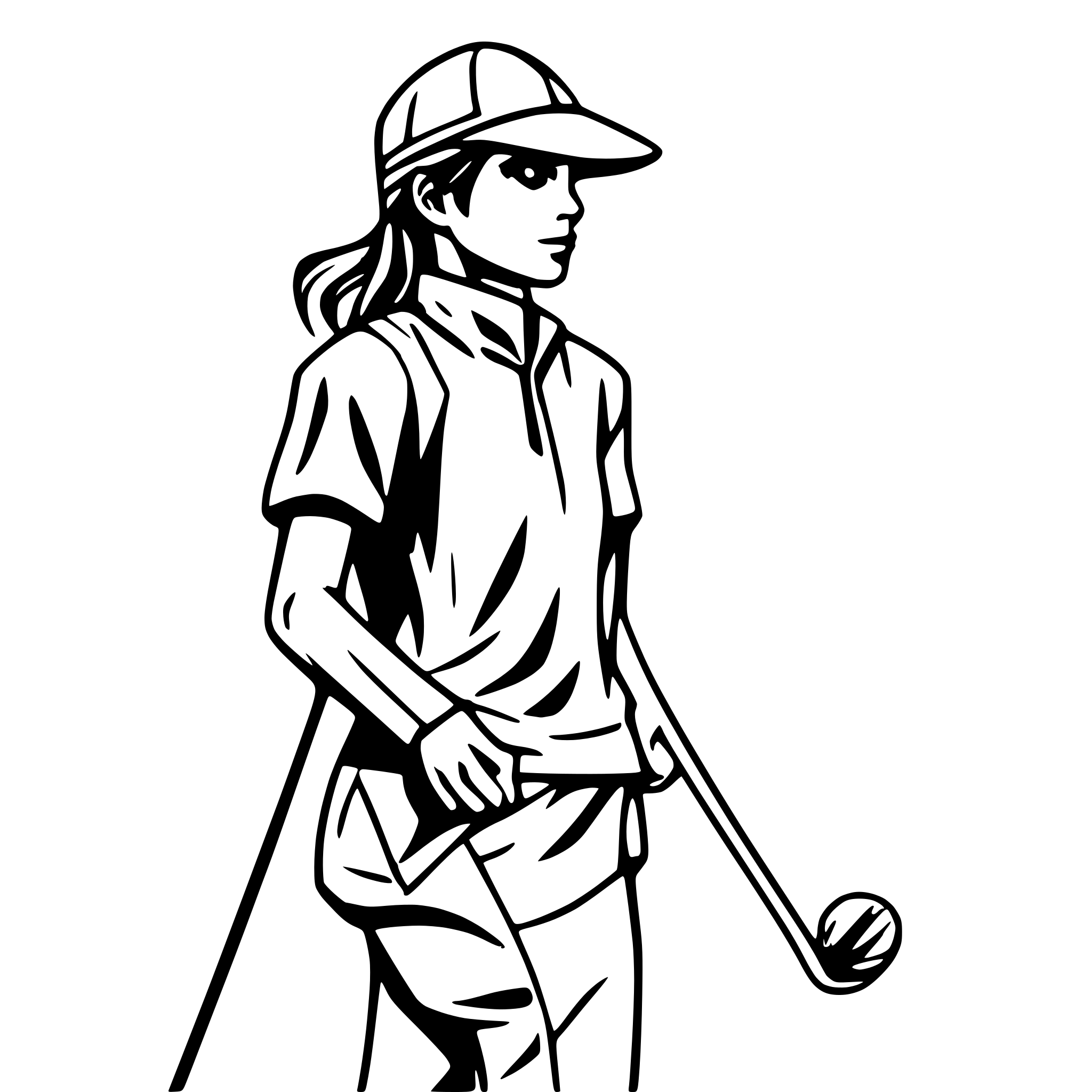 AI-generated SVG of 'golf player side view'