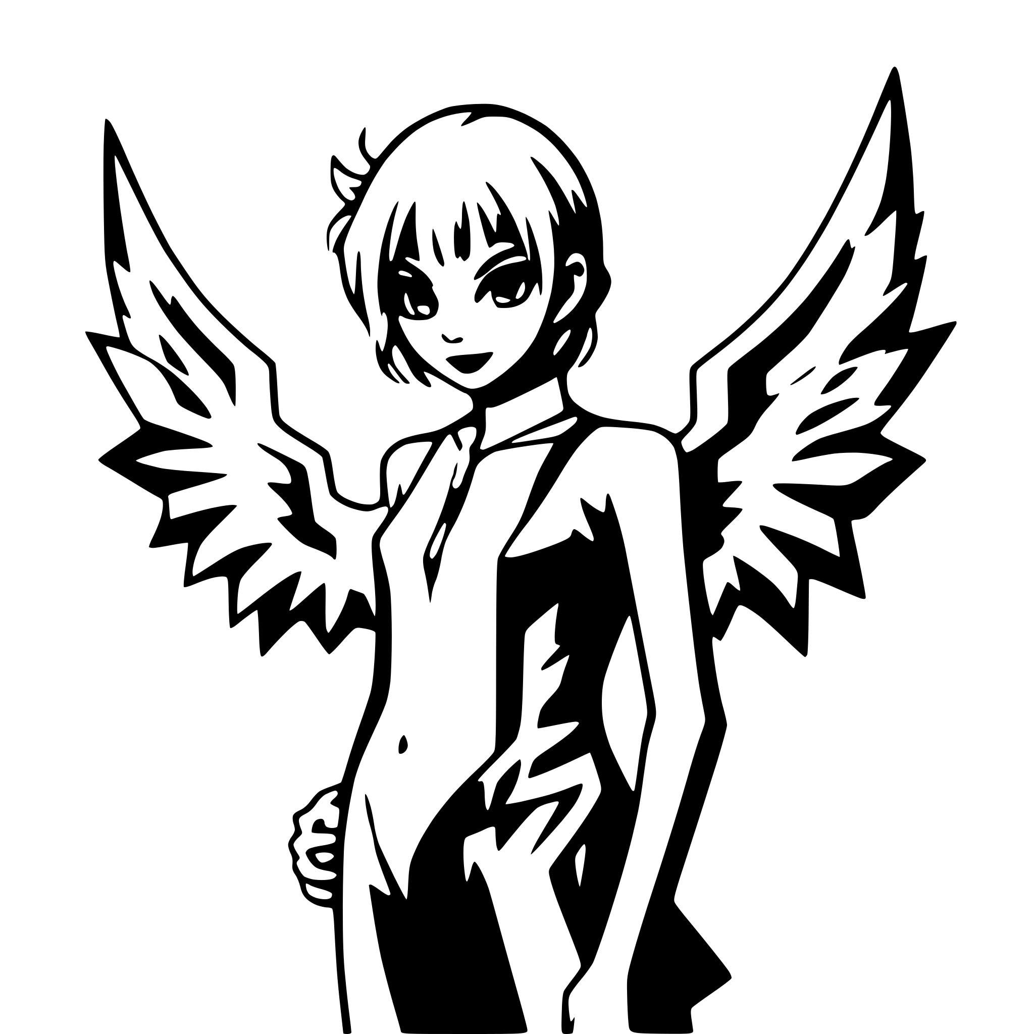 AI-generated SVG of 'demon with flaming wings'