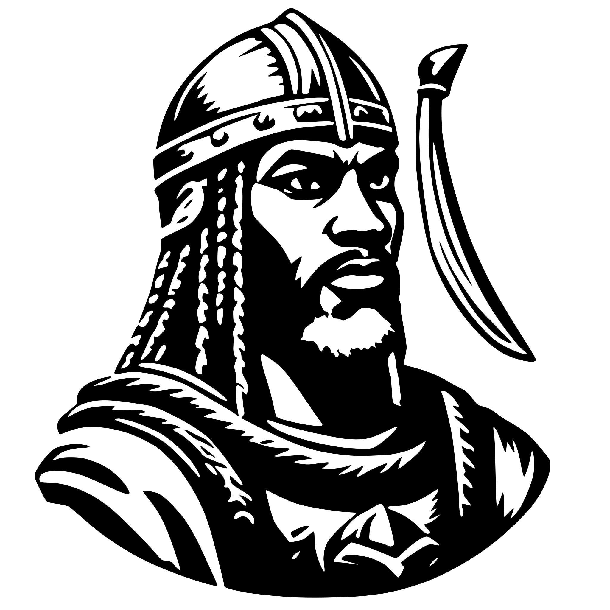 AI-generated SVG of a African viking