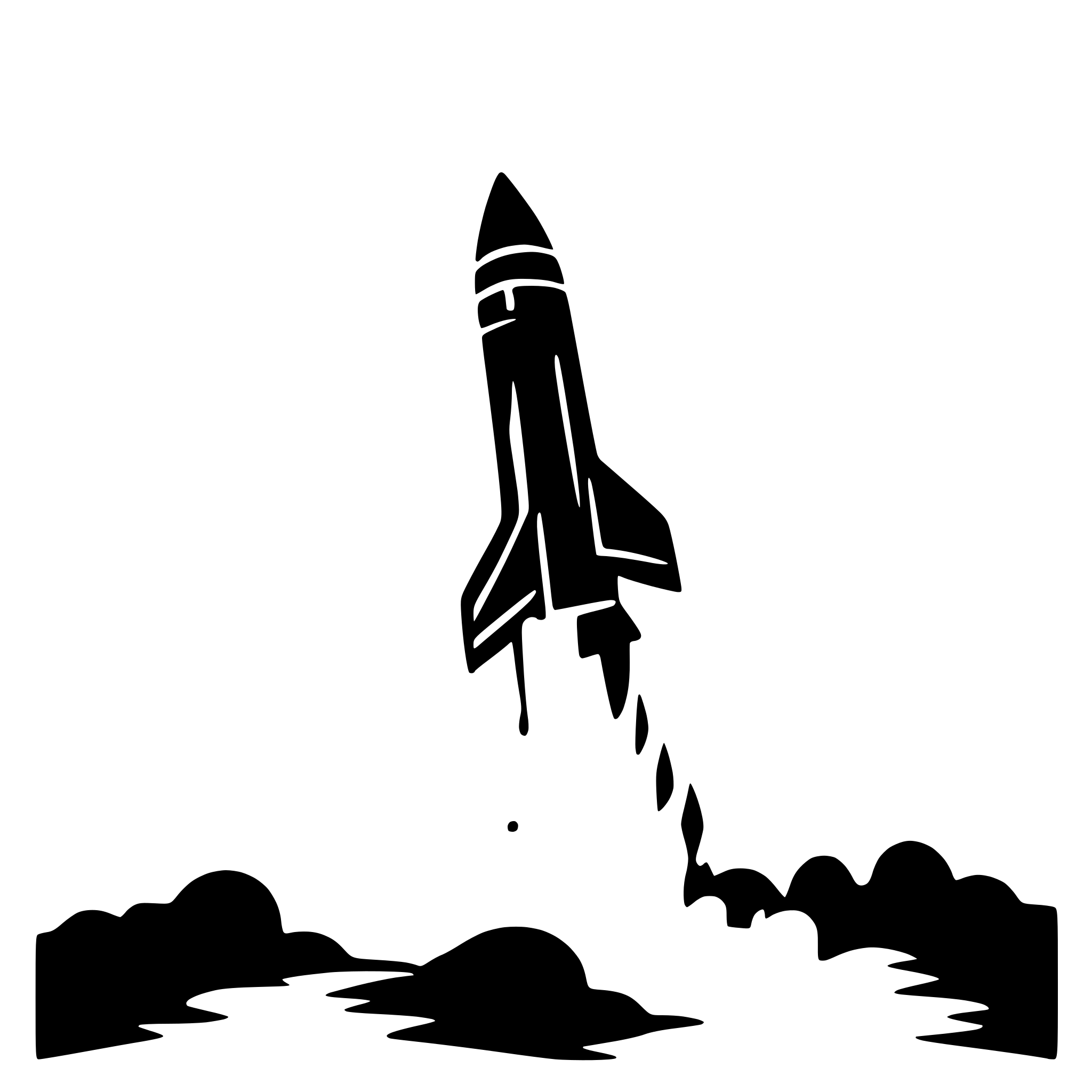 AI-generated SVG of a rocket launching into space