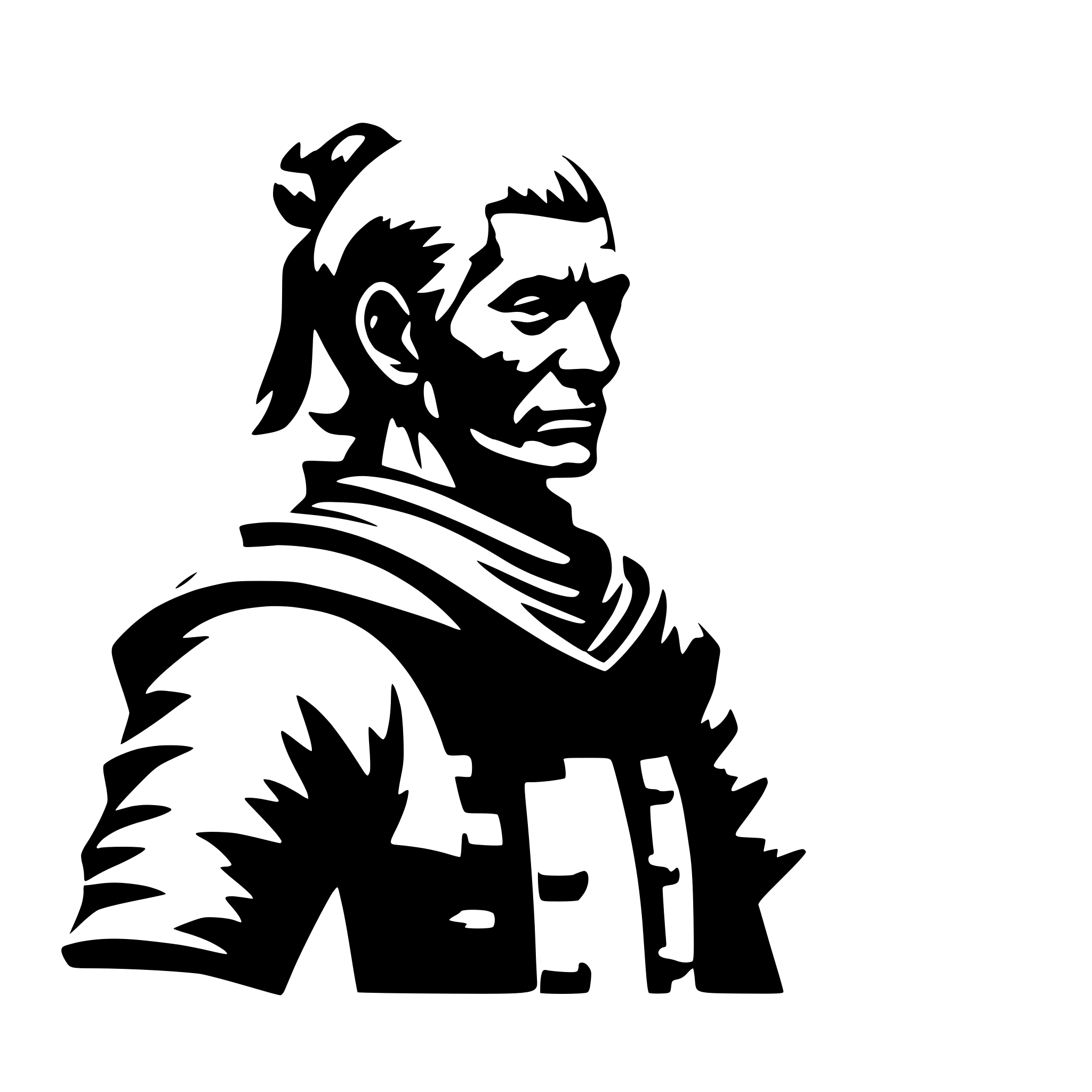 AI-generated SVG of a old samurai, side view, nostalgic