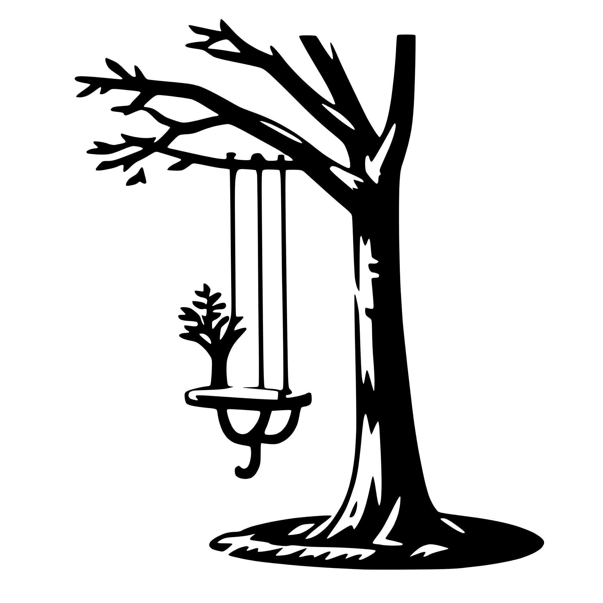 AI-generated SVG of 'tree and swing'