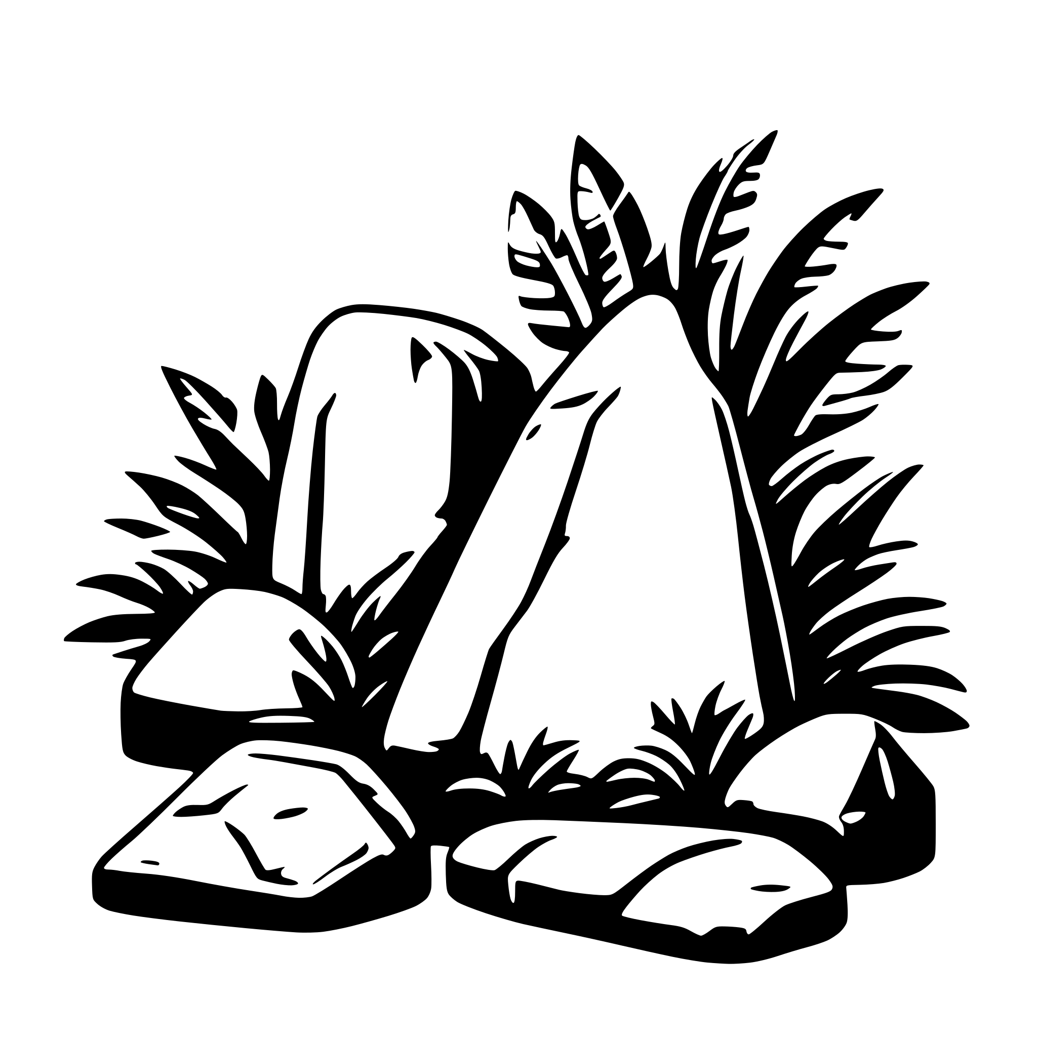 AI-generated SVG of a jungle stones