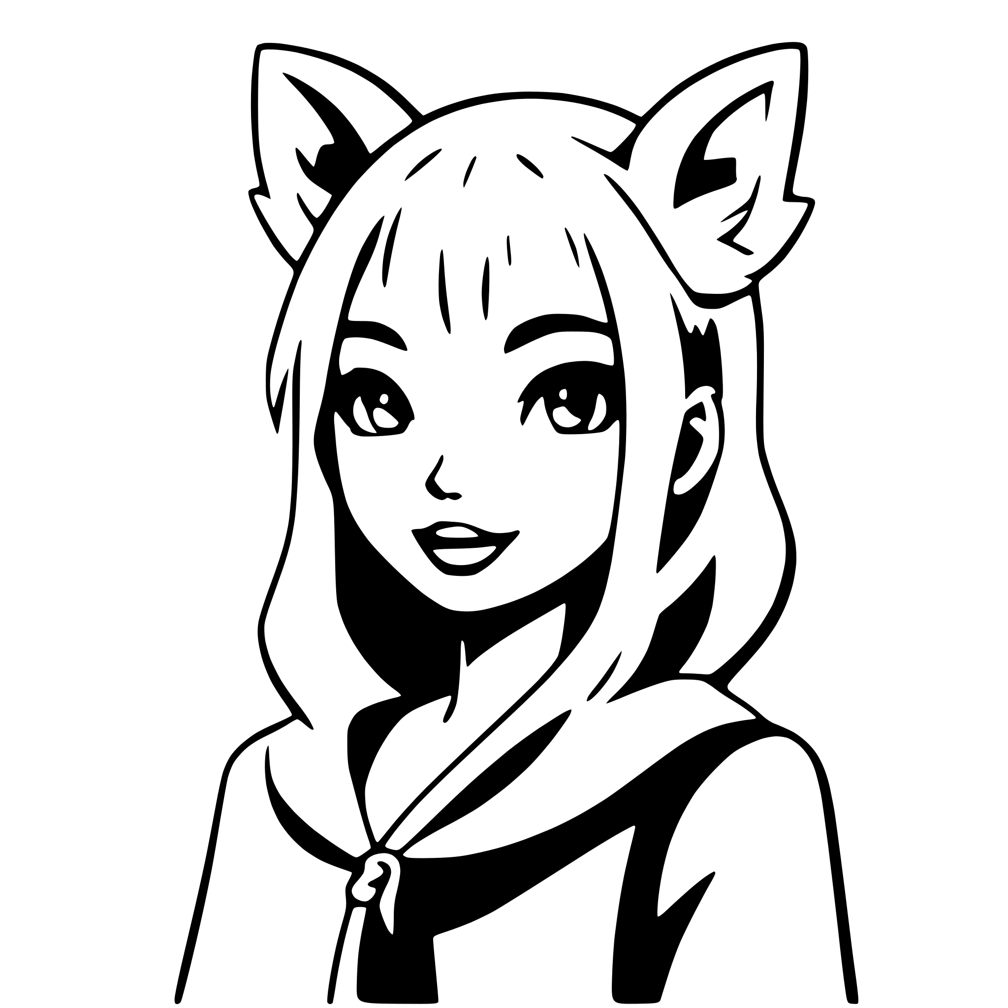 AI-generated SVG of 'girl with fox ears'