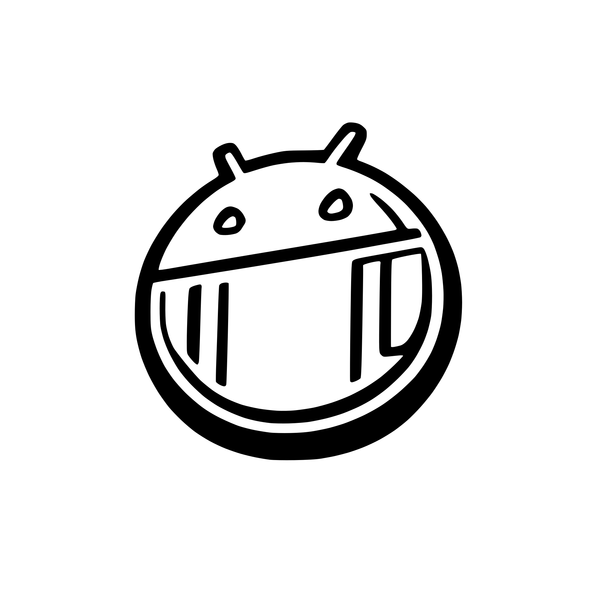 AI-generated SVG of a White android logo without background