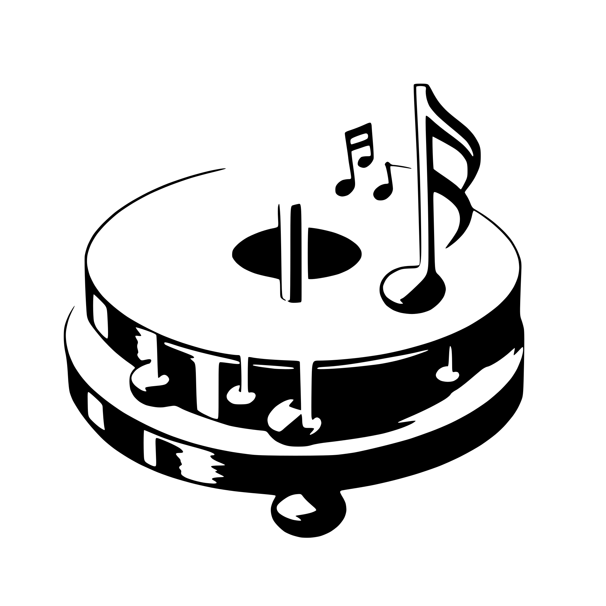 AI-generated SVG of 'with floating musical notes'