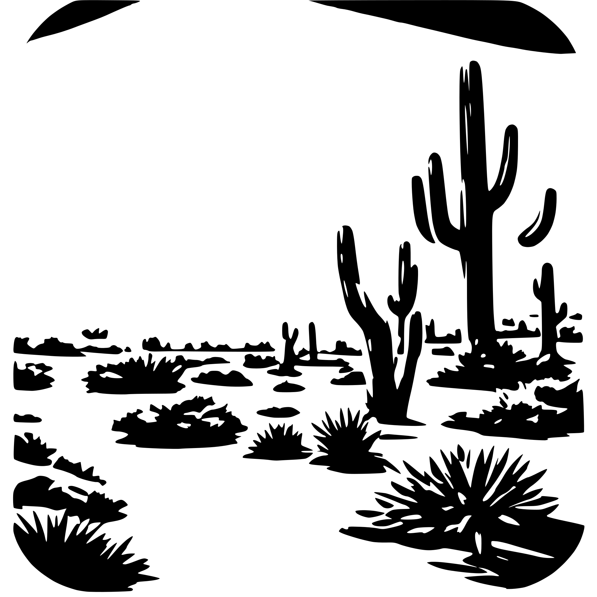 AI-generated SVG of a extreme hot sunny desert ecosystem including sunrise