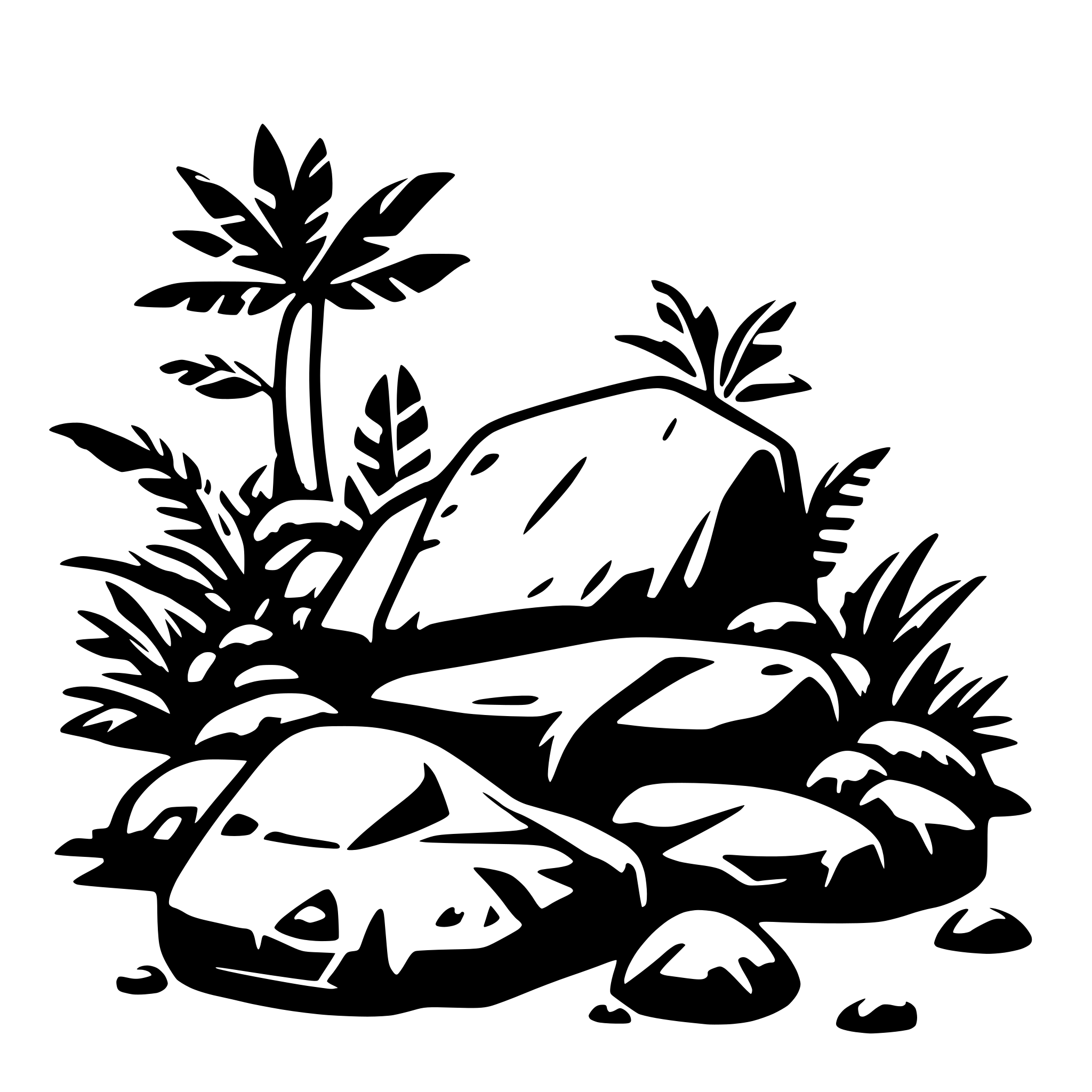 AI-generated SVG of a jungle stones