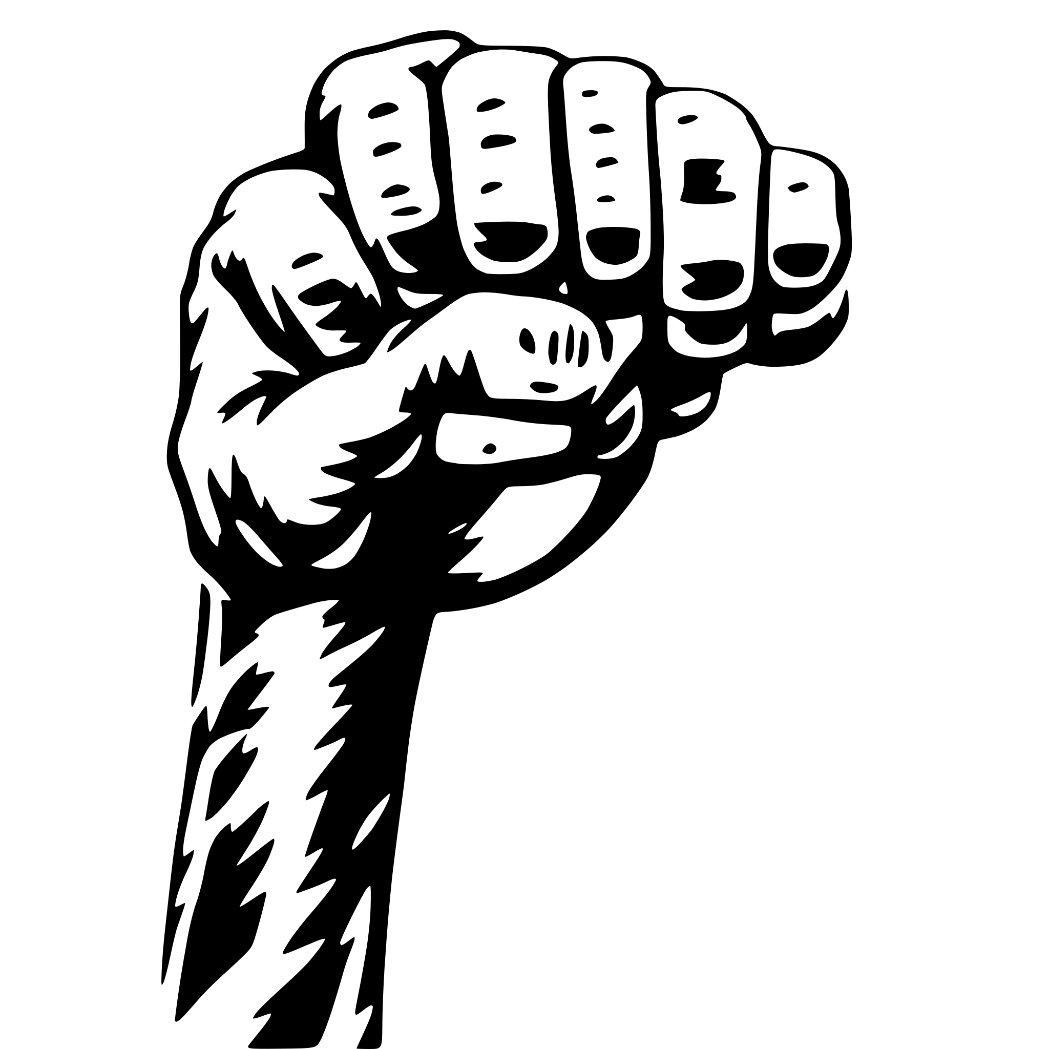 AI-generated SVG of 'labradoodle fist bumping person'