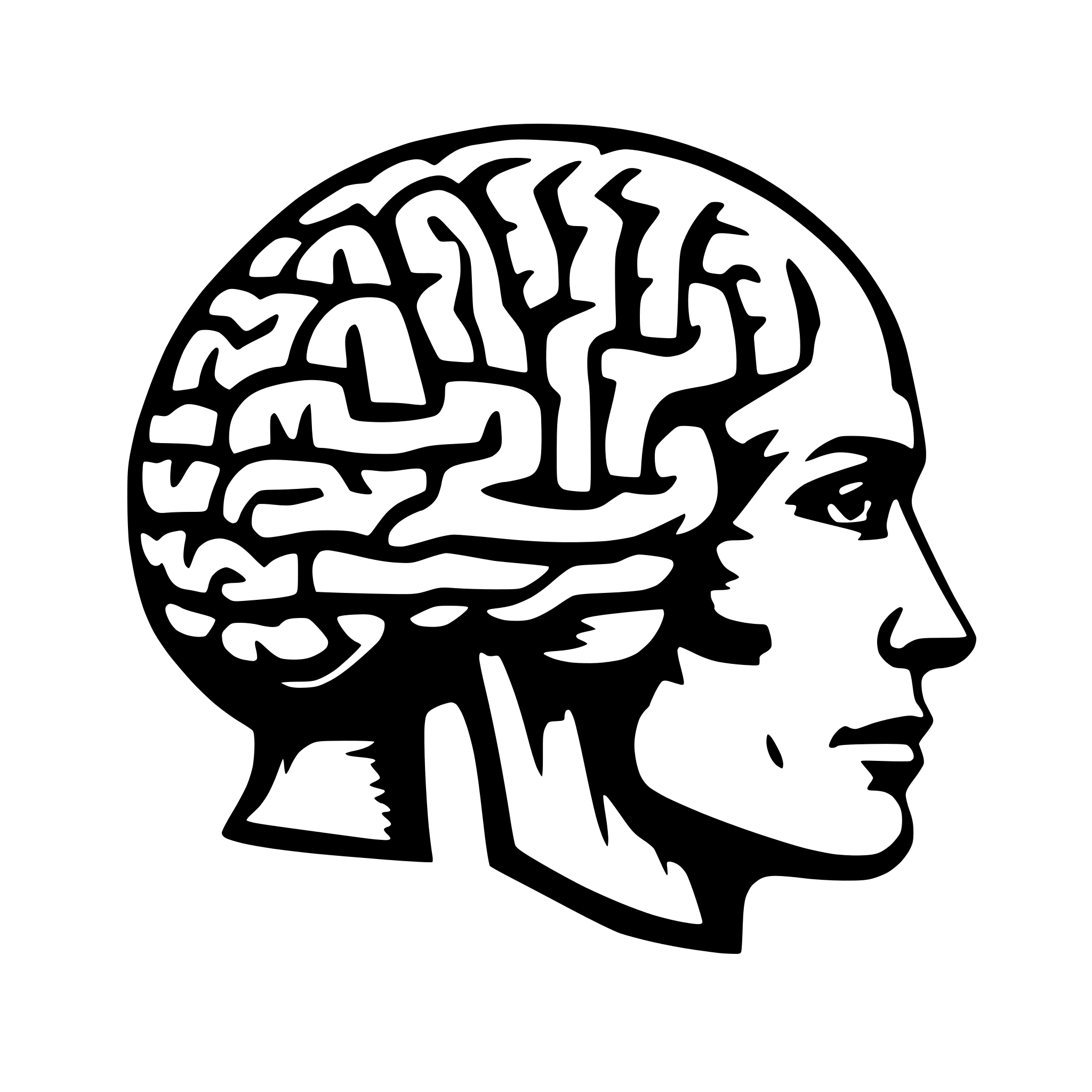AI-generated SVG of 'only brain side view'