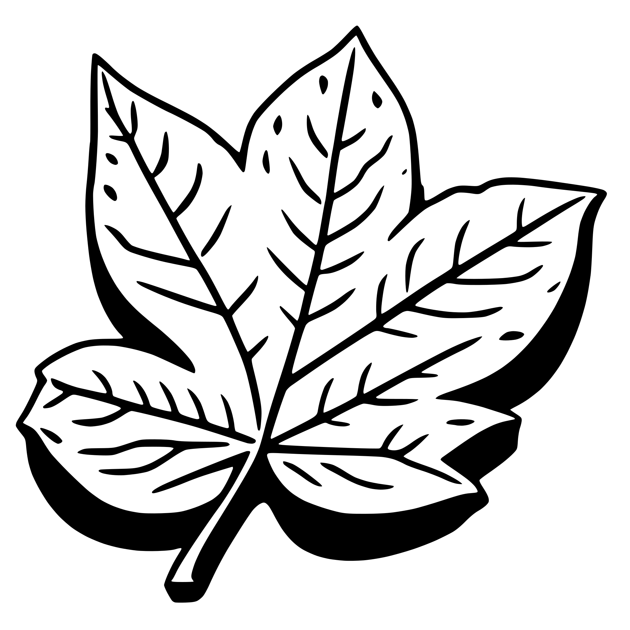 AI-generated SVG of 'a chestnut leaf for my laser cutter'