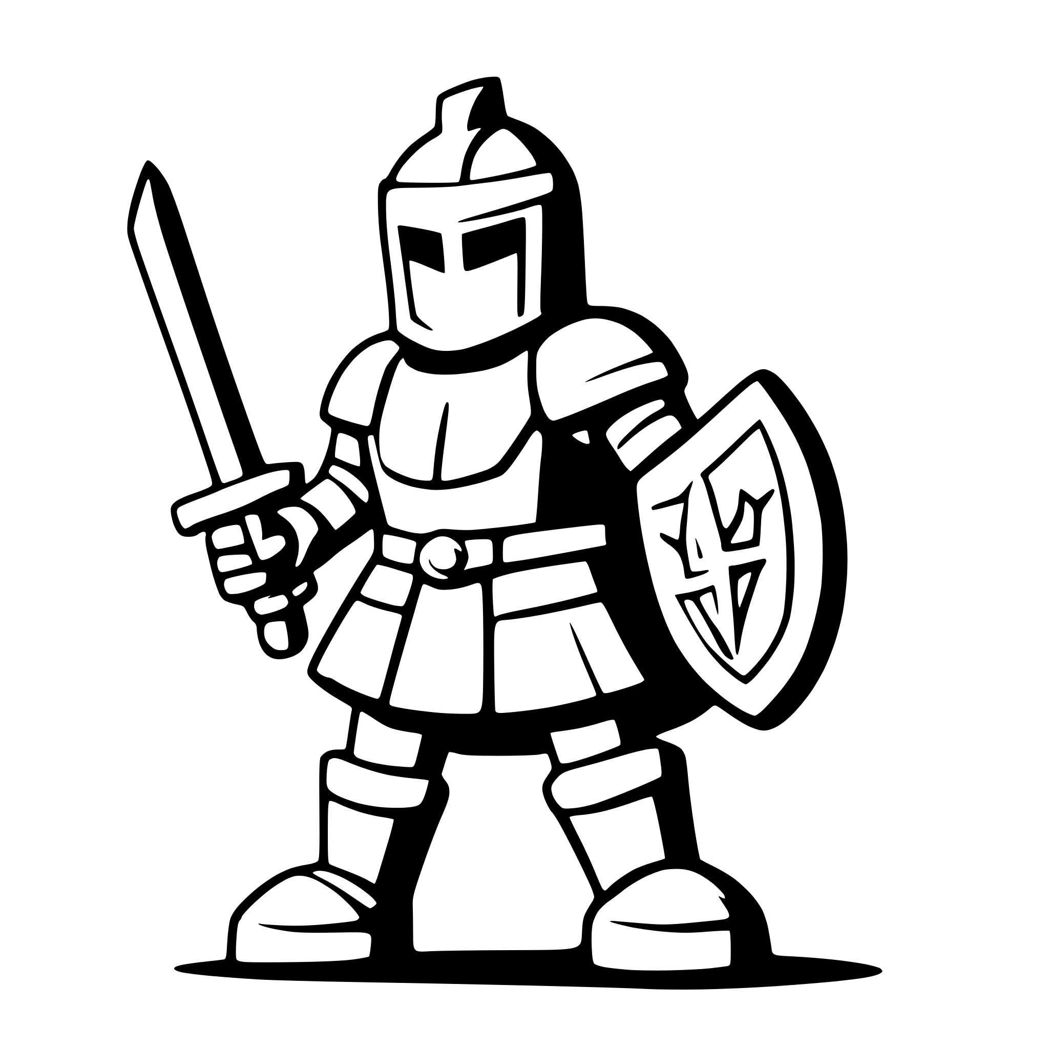 AI-generated SVG of 'knight making a par'
