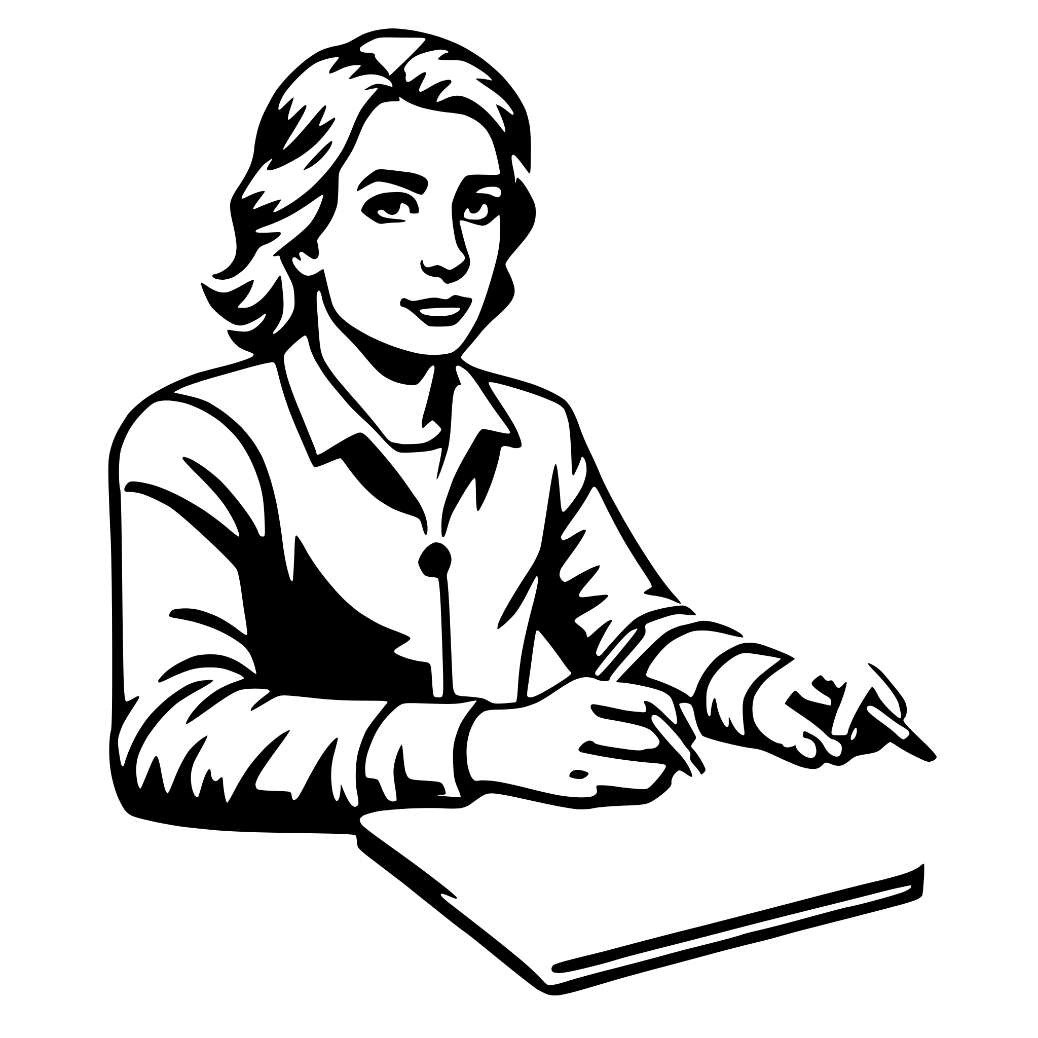 AI-generated SVG of a writer