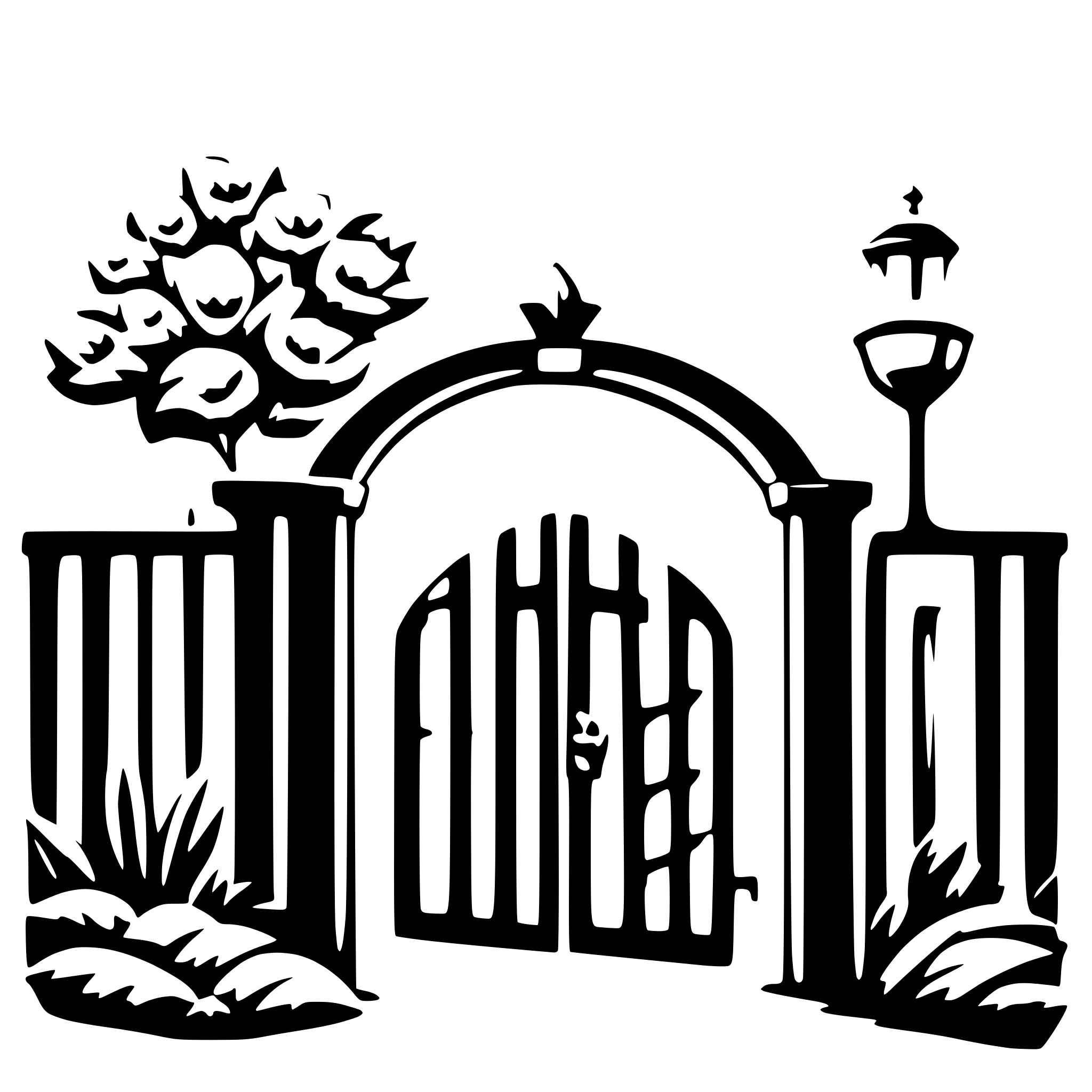 AI-generated SVG of 'a gate with flowers'