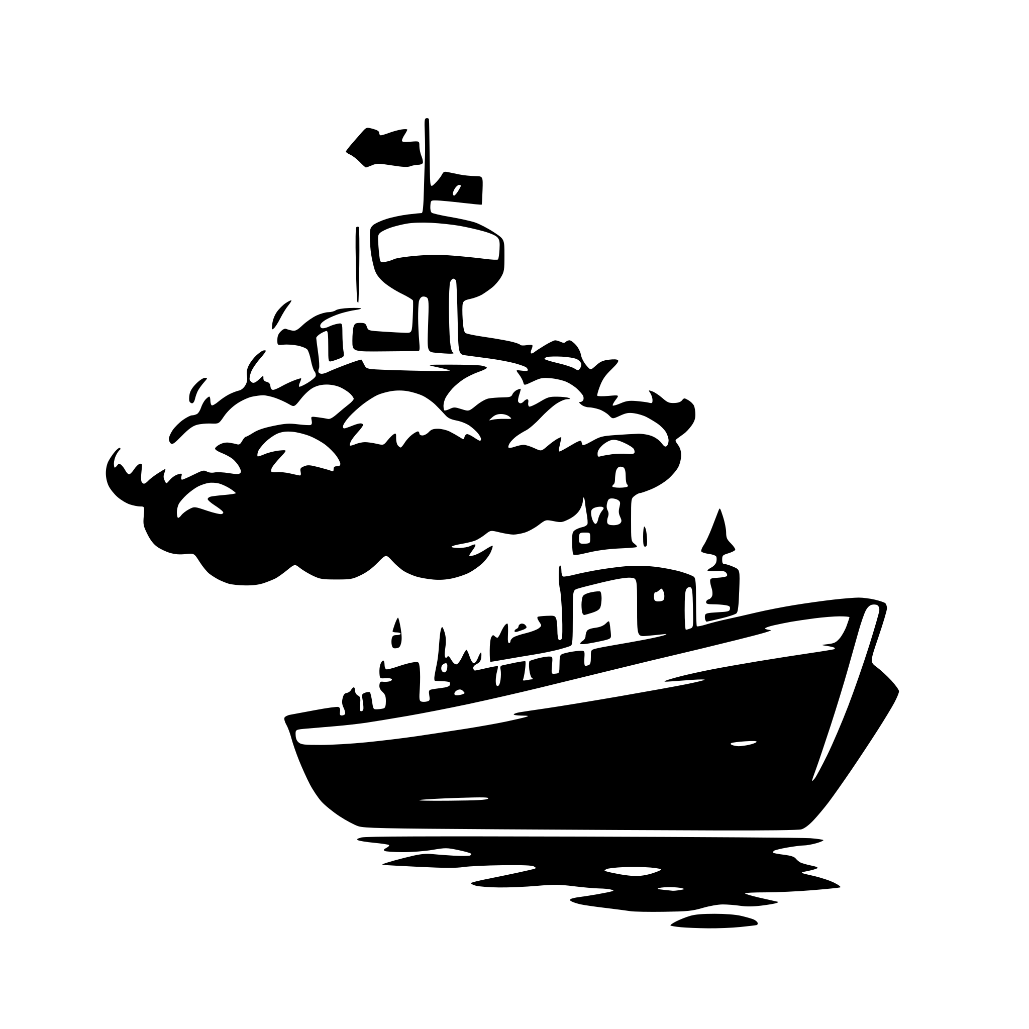 AI-generated SVG of 'boat flying over clouds'