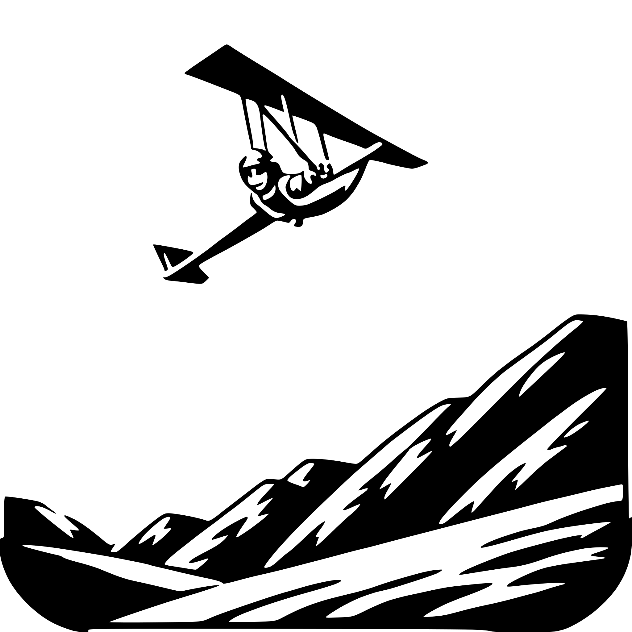 AI-generated SVG of 'hang gliding above hills'