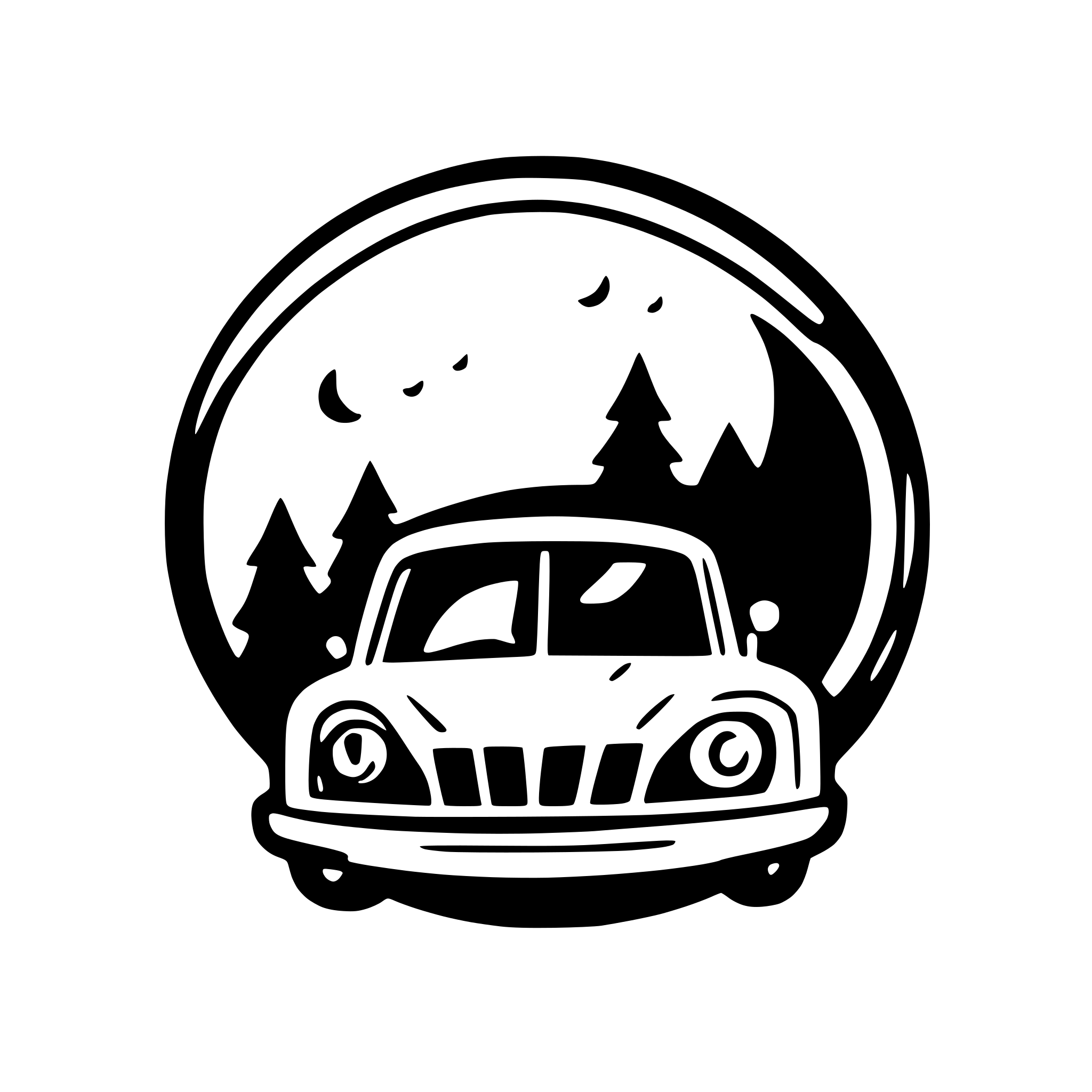 AI-generated SVG of a car and moon