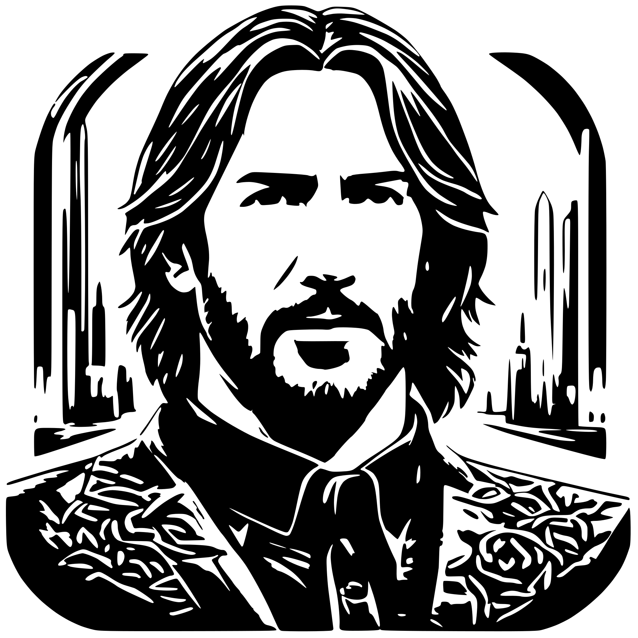 AI-generated SVG of a John wick poster