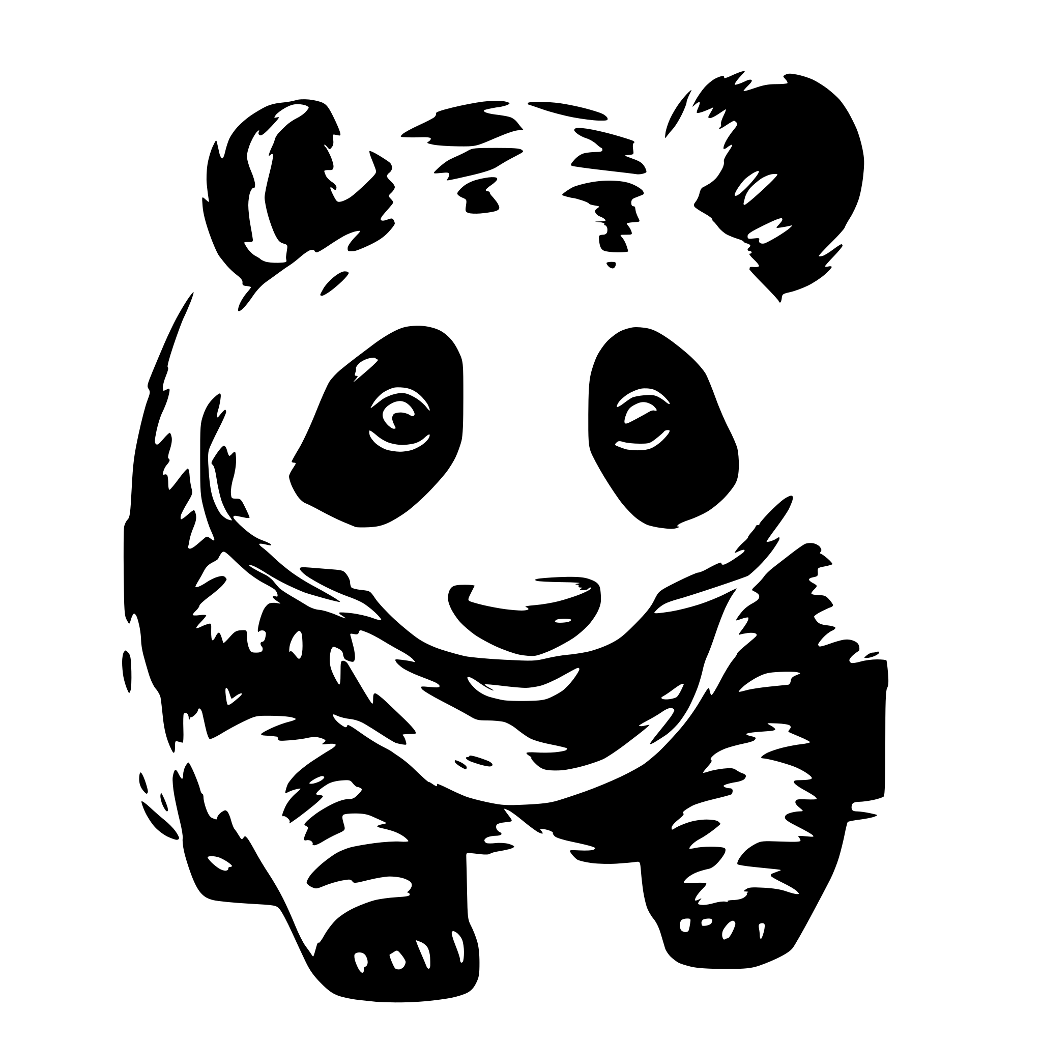 AI-generated SVG of a panda with contious lines