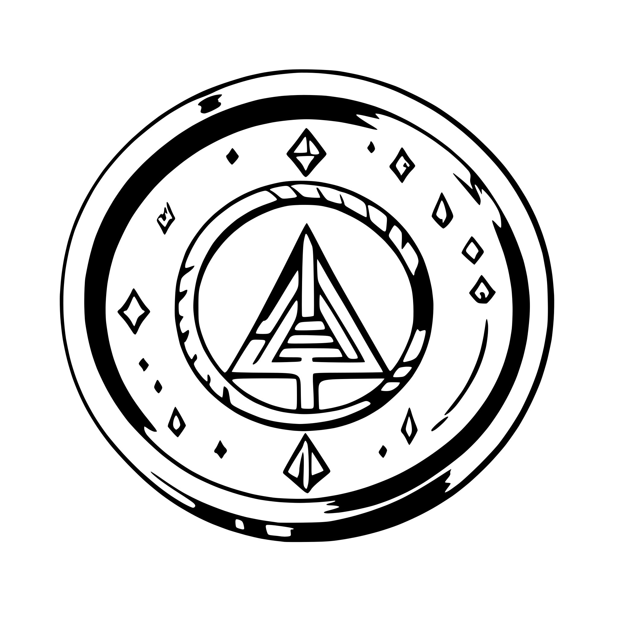 AI-generated SVG of a magic circle with runes