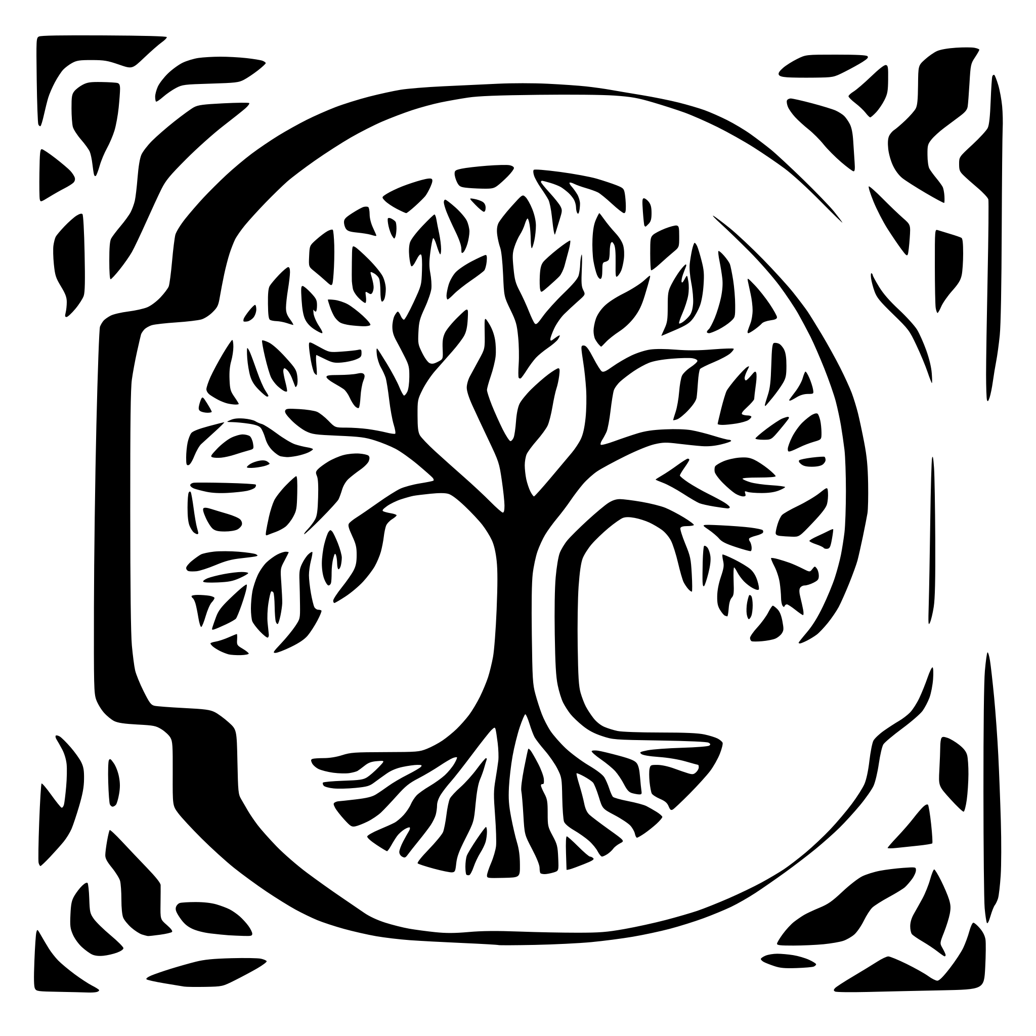 AI-generated SVG of a celtic tree within a square frame