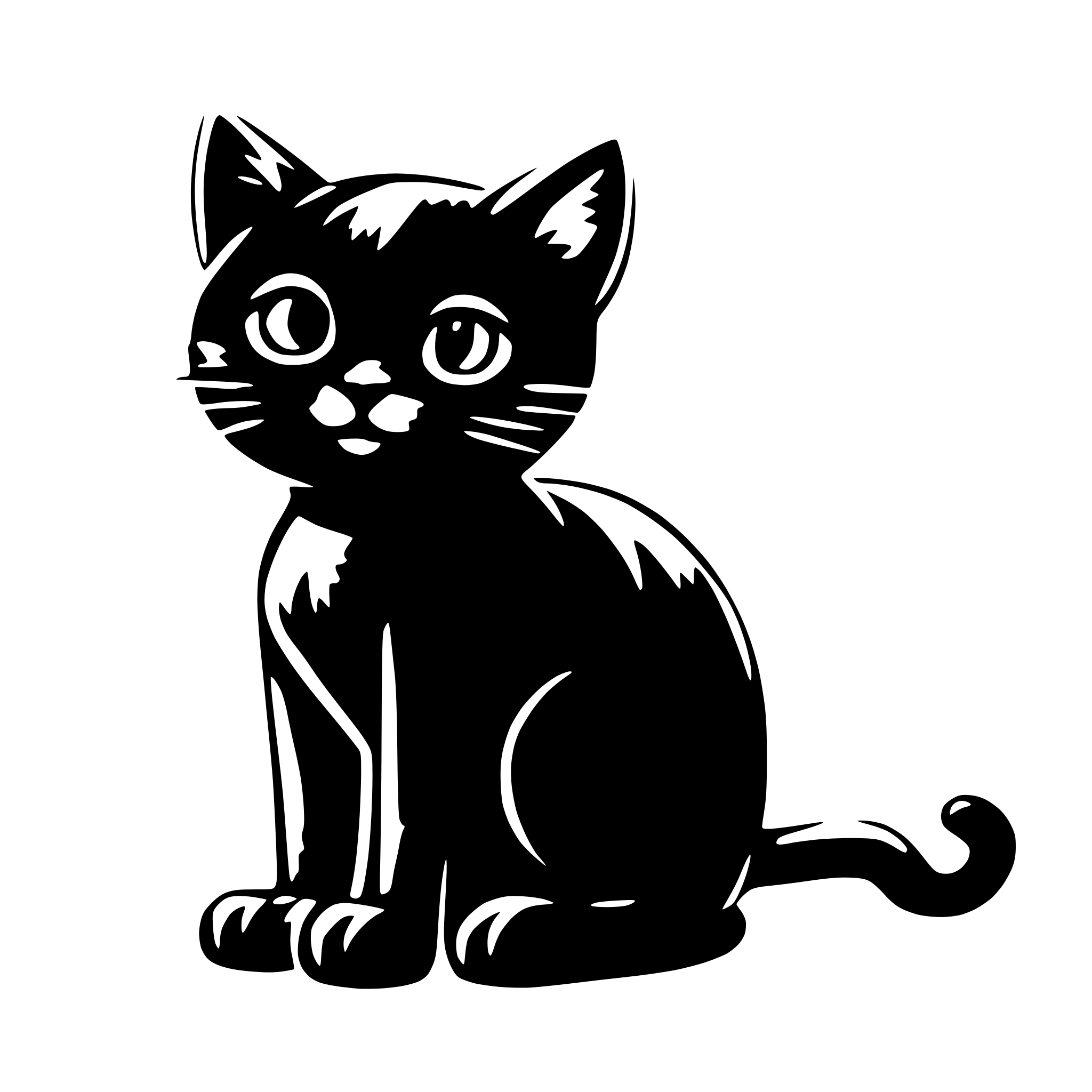 AI-generated SVG of a cute black kitty