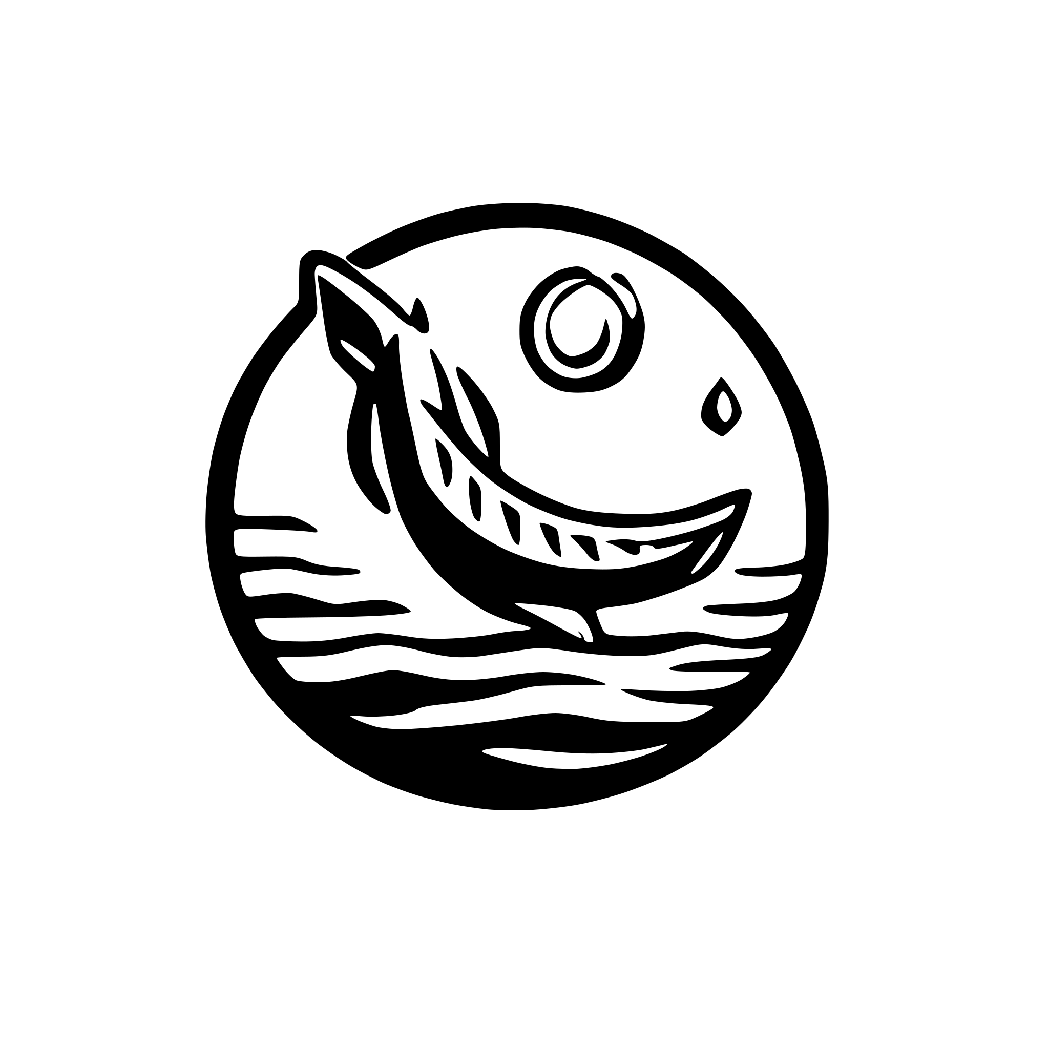 AI-generated SVG of a Logo of abundance of products made from fish and seafood