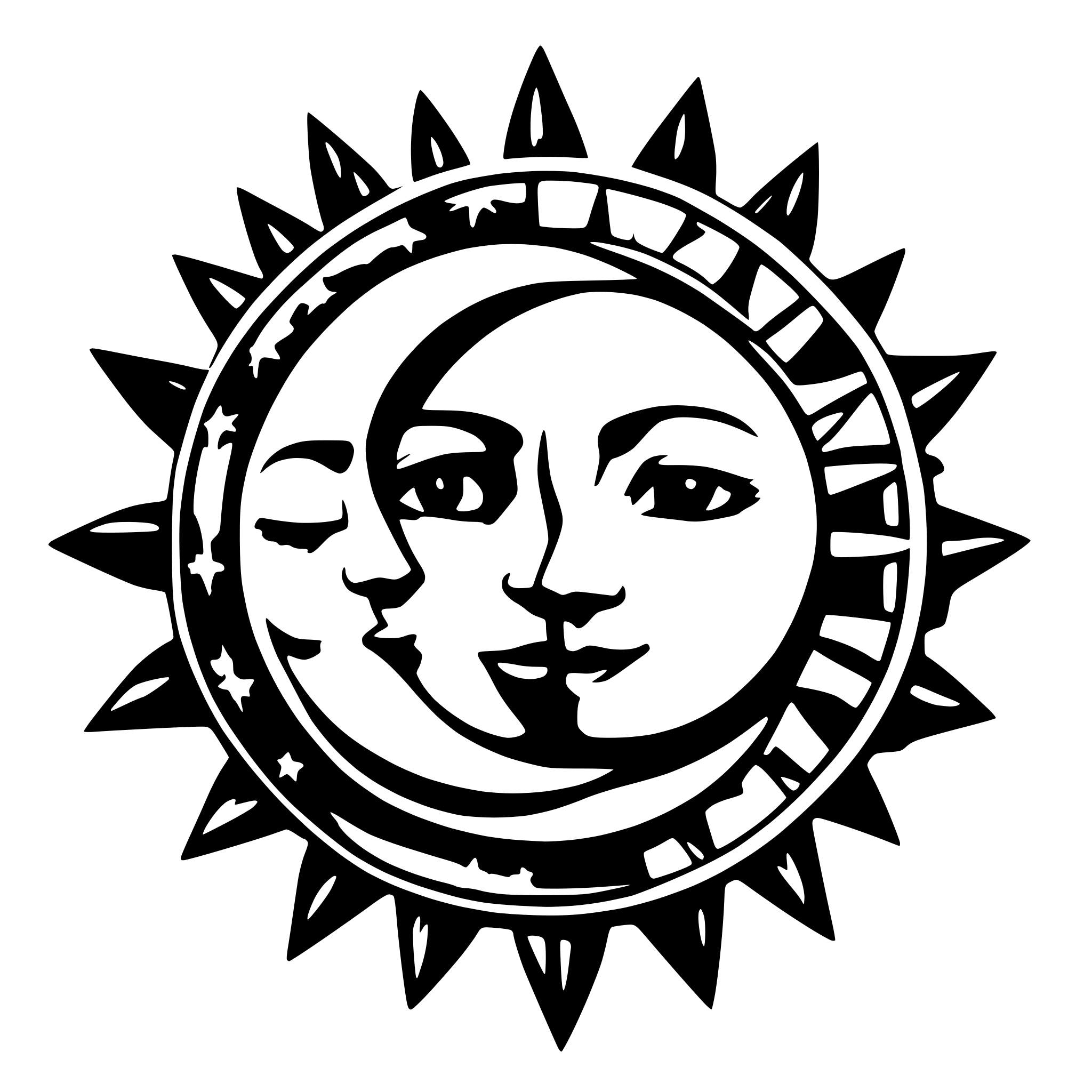 AI-generated SVG of 'sun and moon together'