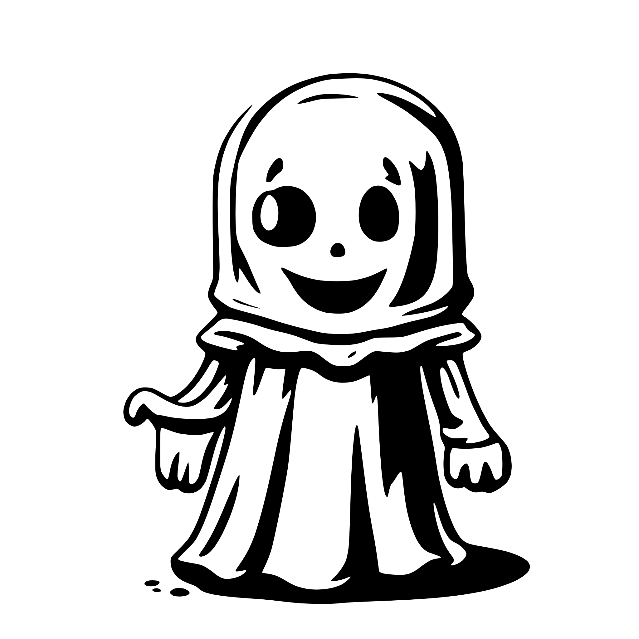AI-generated SVG of 'hello kitty ghost'