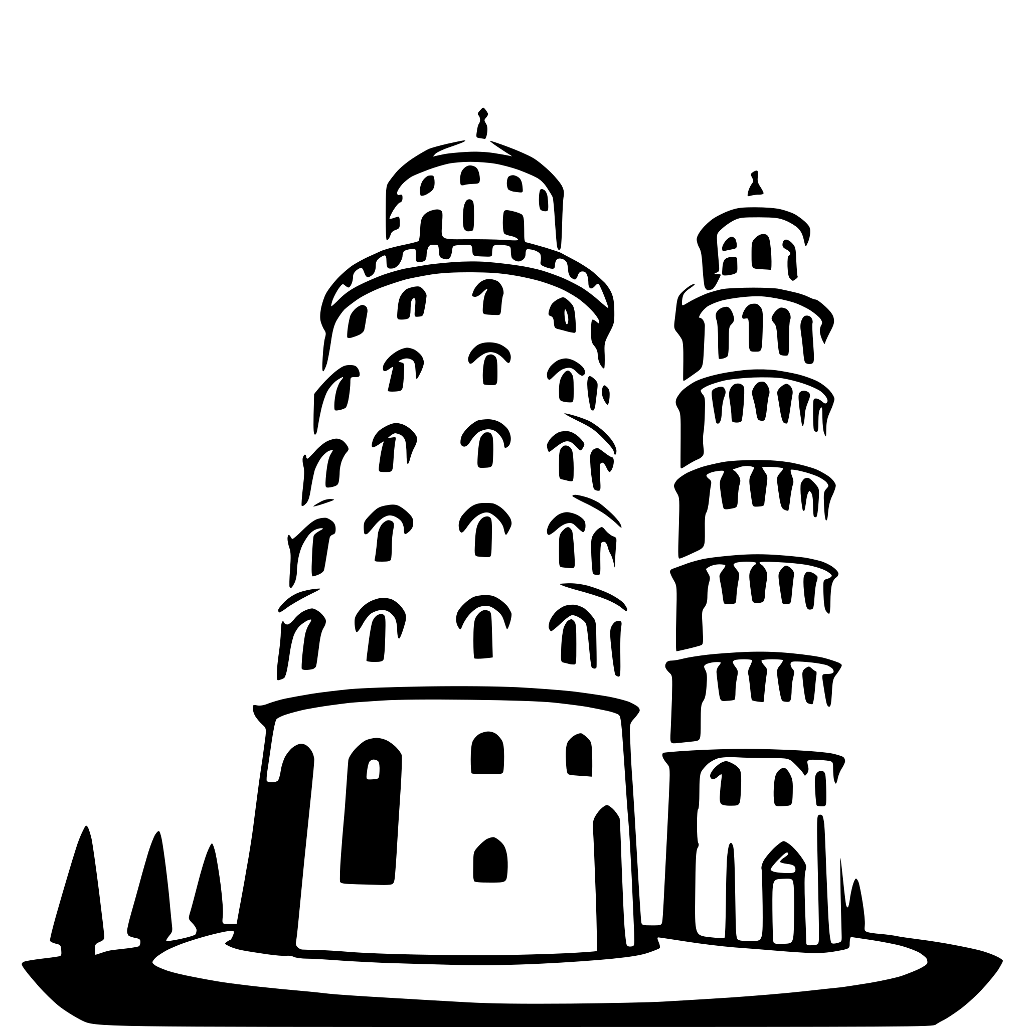AI-generated SVG of a leaning tower of pisa