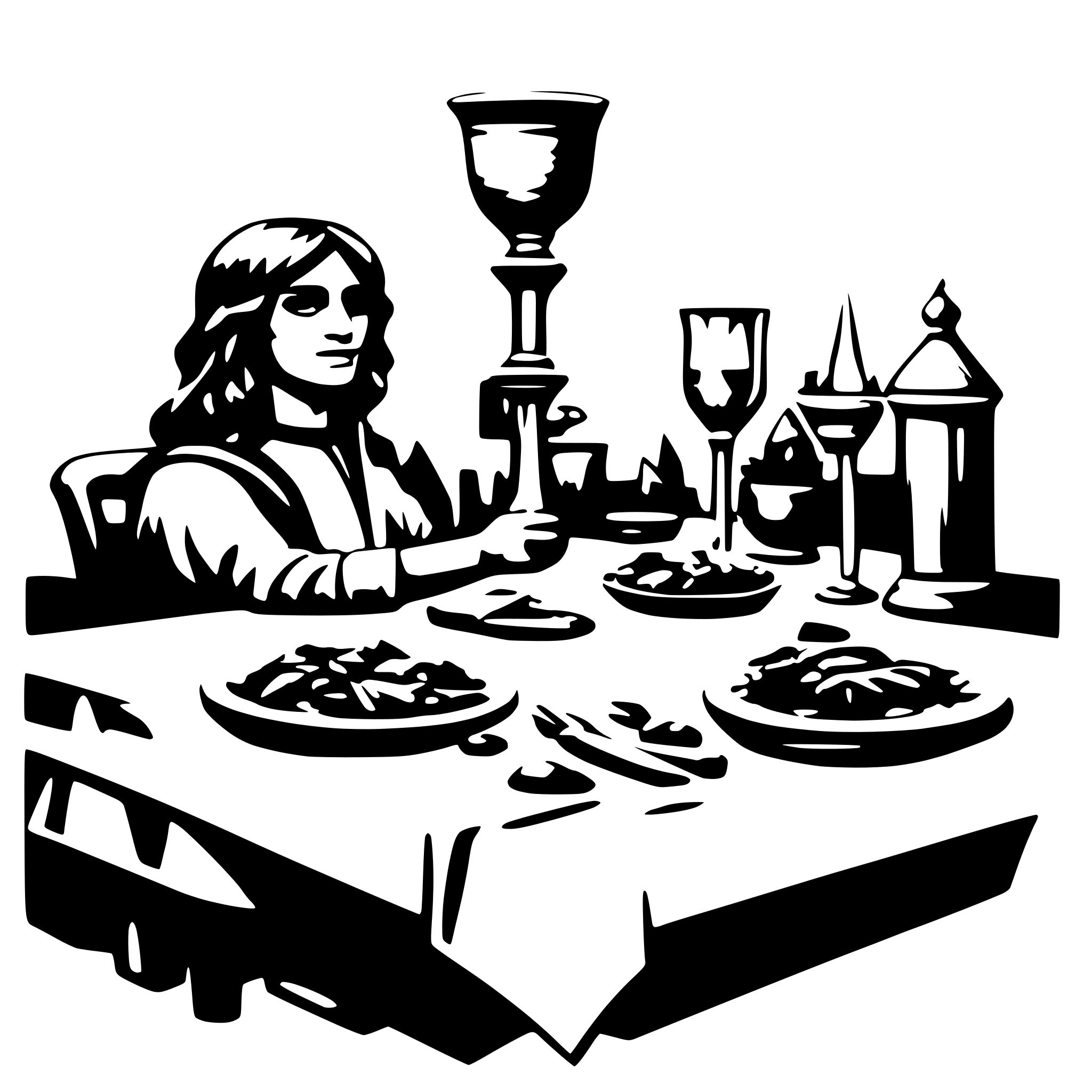AI-generated SVG of a last dinner of Leonardo