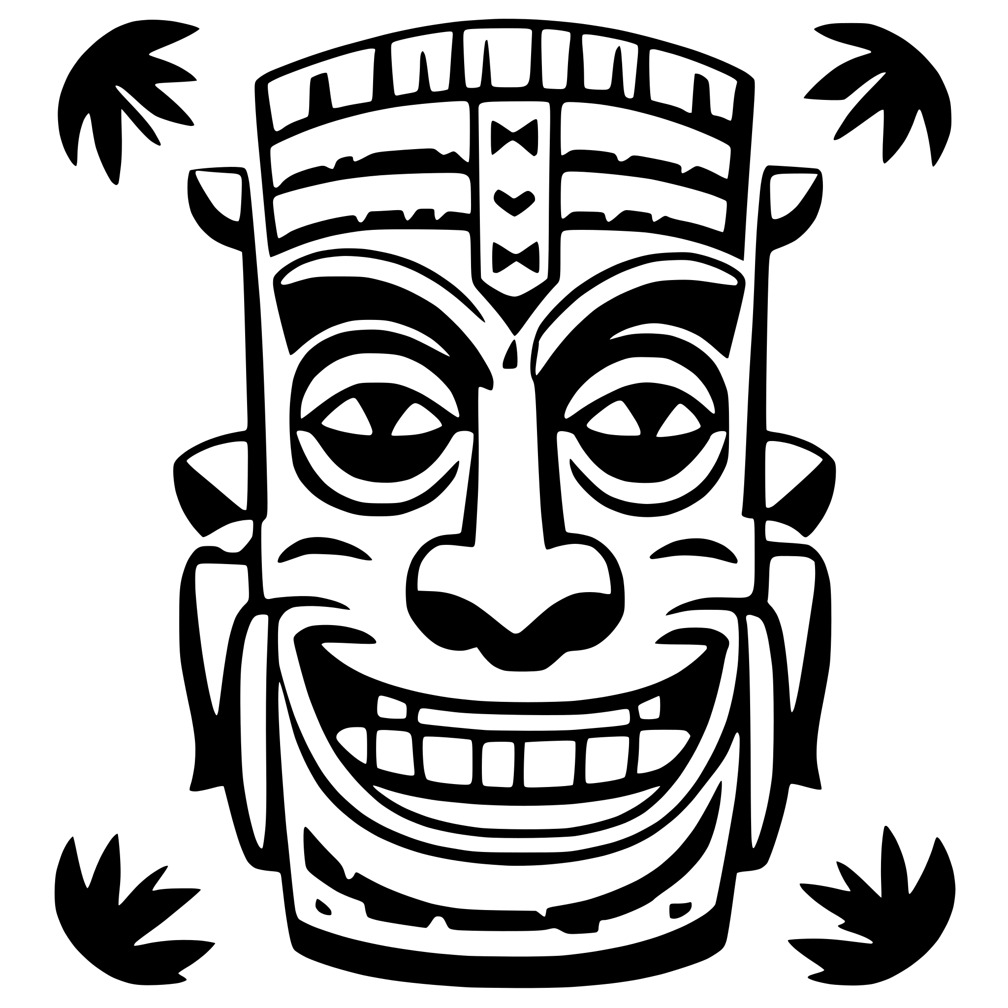 AI-generated SVG of a tiki outline