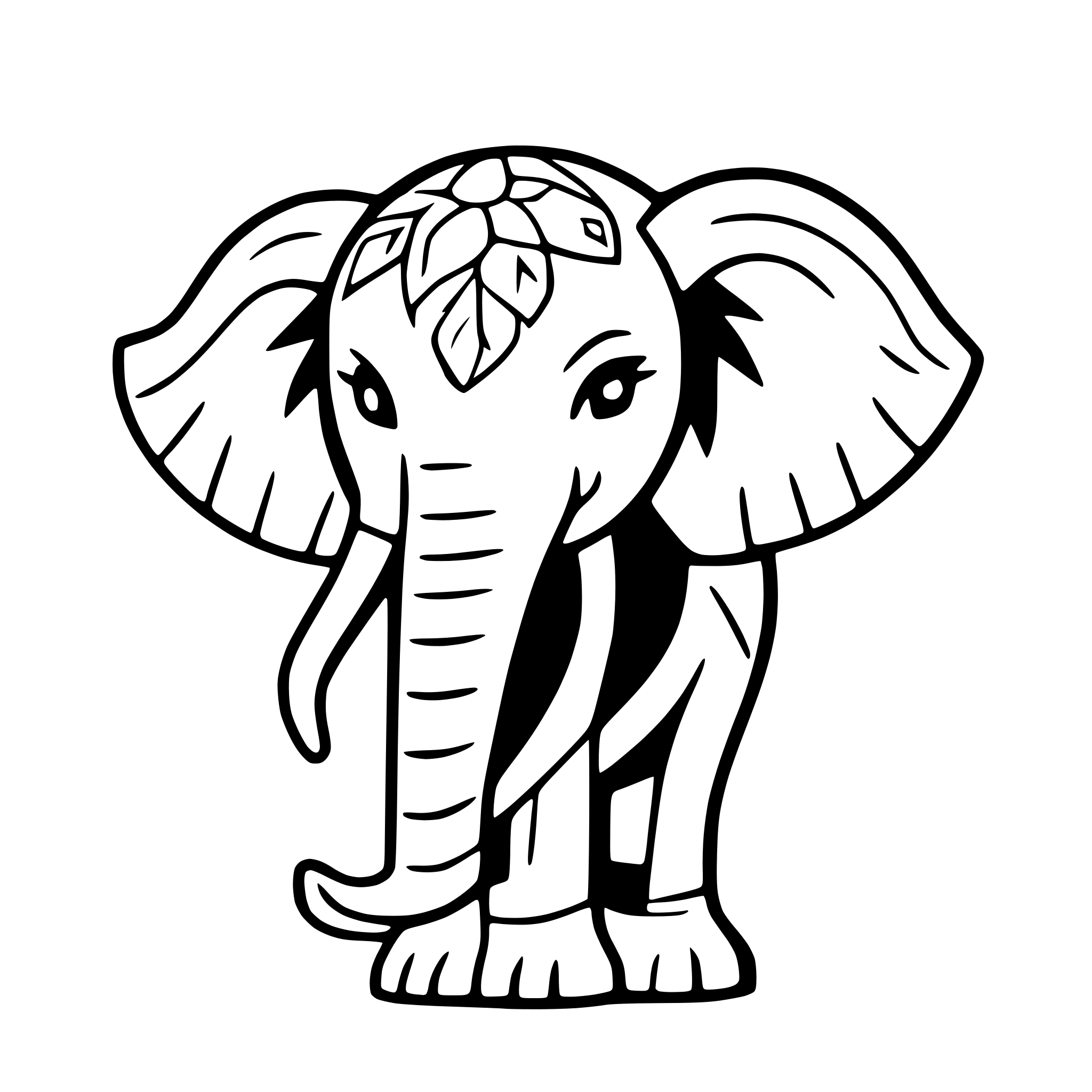 AI-generated SVG of a elephant with ornate details