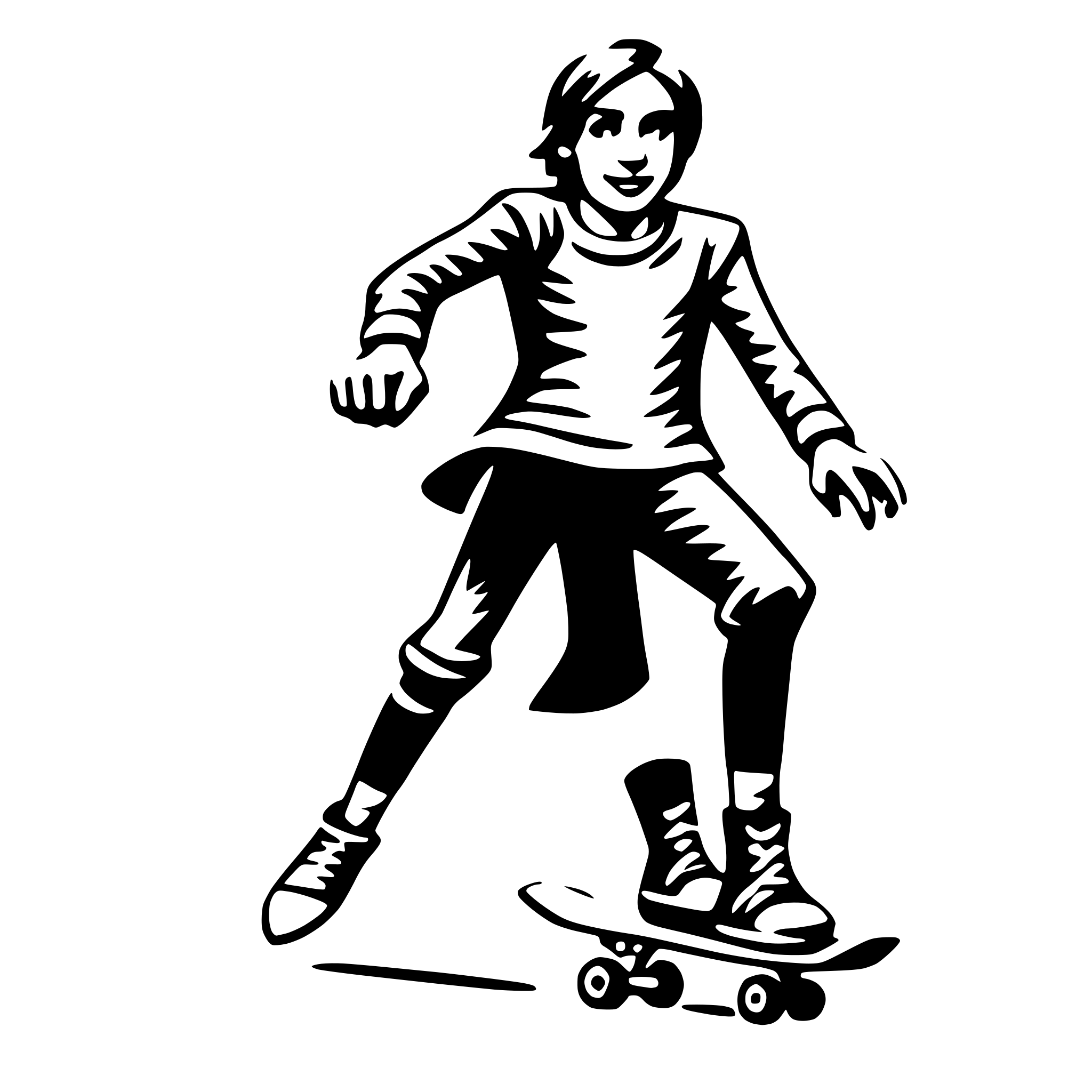 AI-generated SVG of a skateboarding tricks