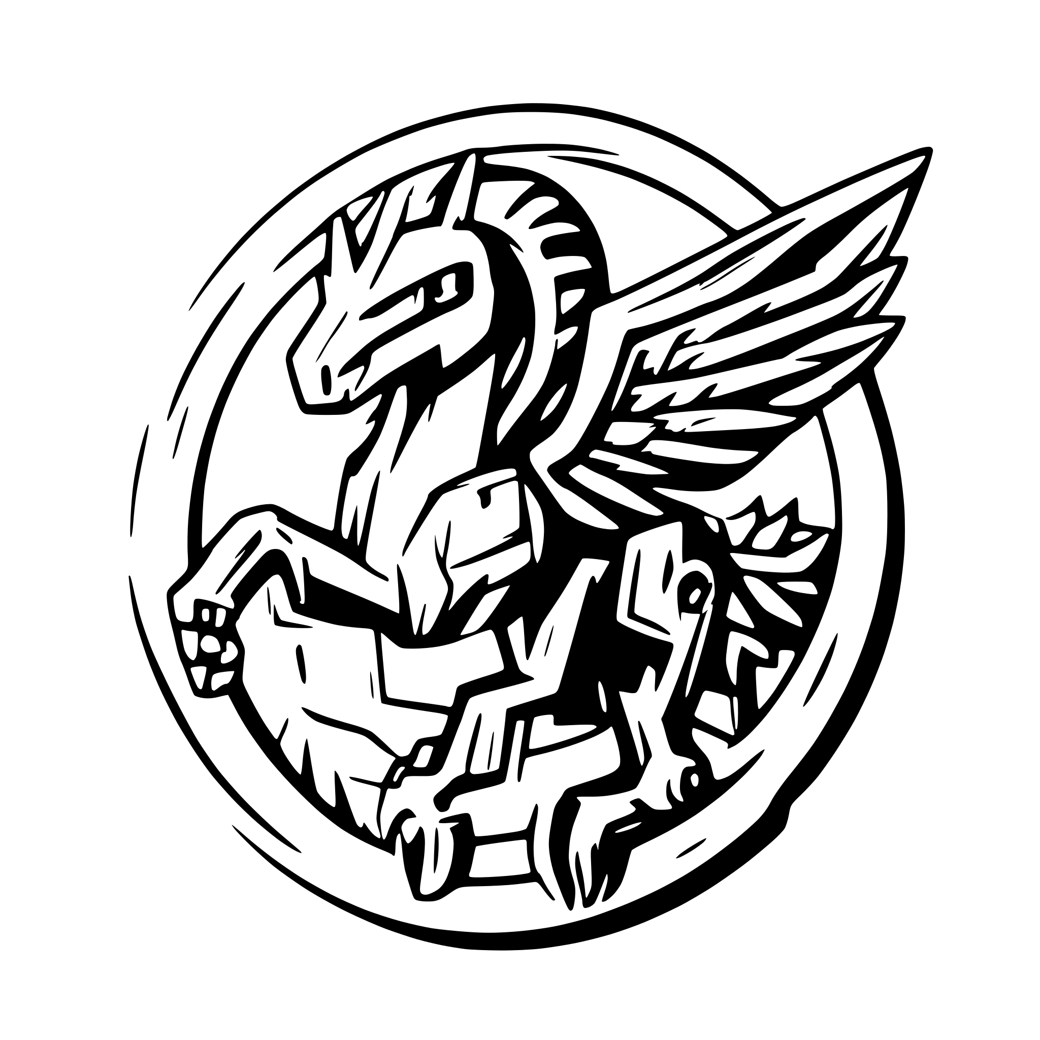 AI-generated SVG of a Evil War Mechanical Pegasus