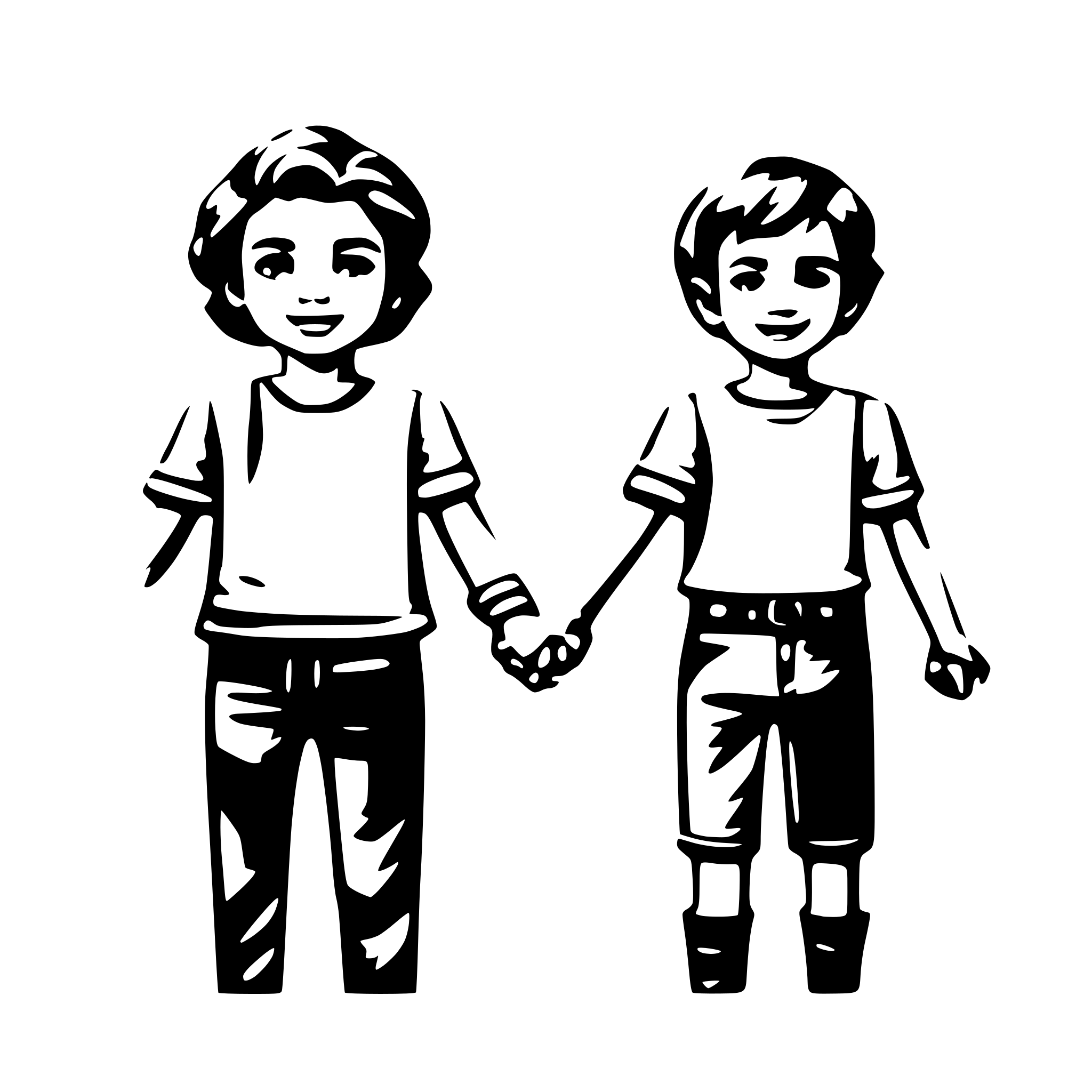 AI-generated SVG of a boys forming a line and holding hands