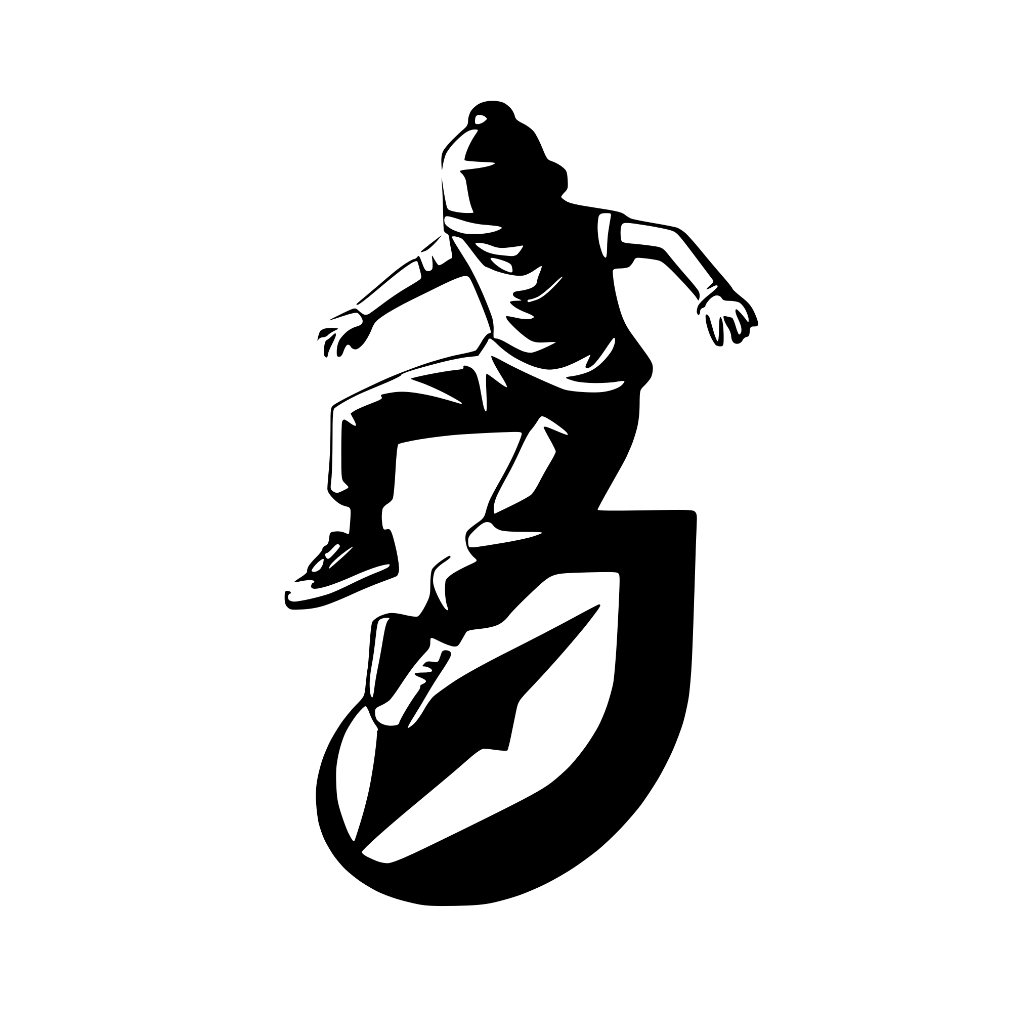 AI-generated SVG of a Hip hop crew dancer logo black