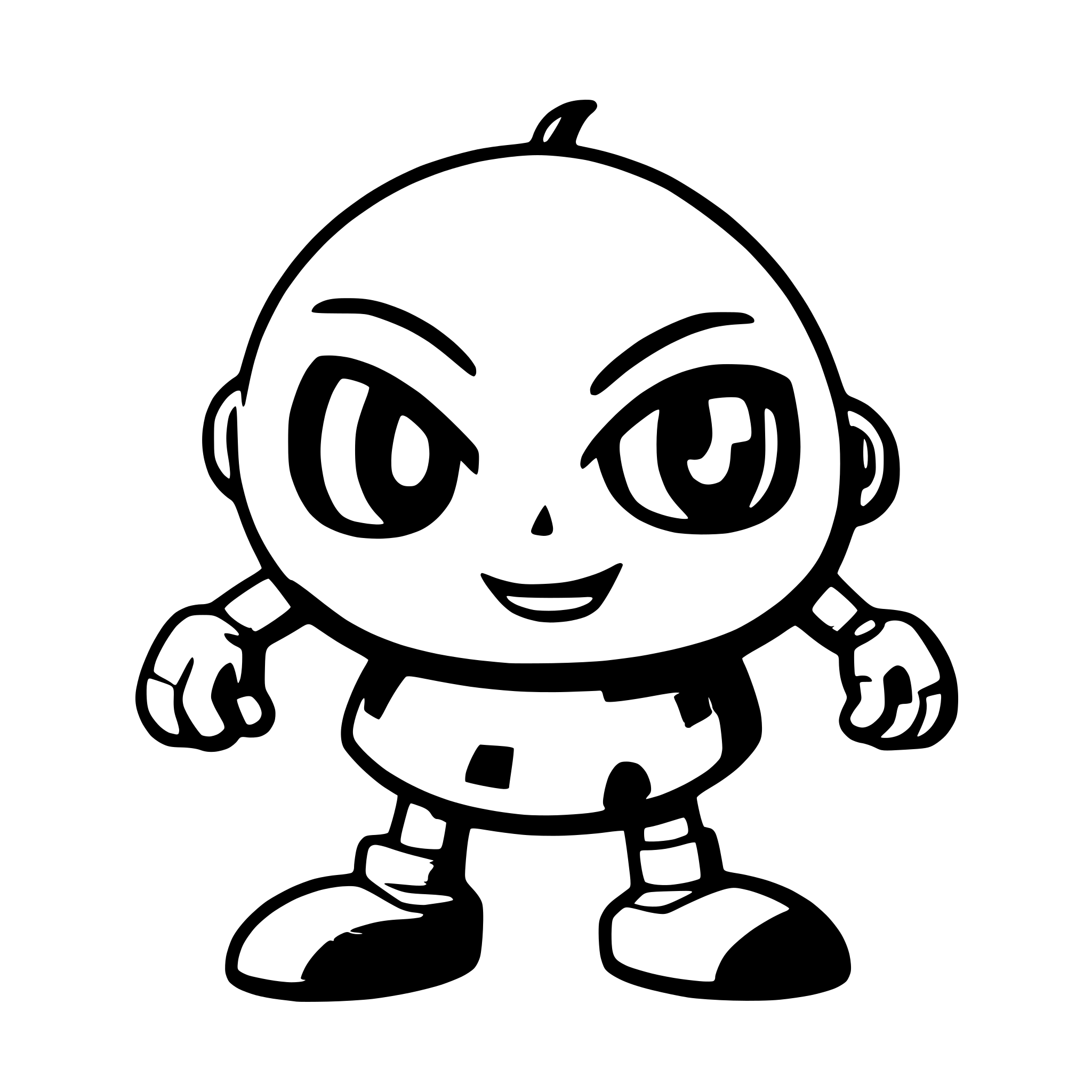 AI-generated SVG of a video game enemy with big head and little feet