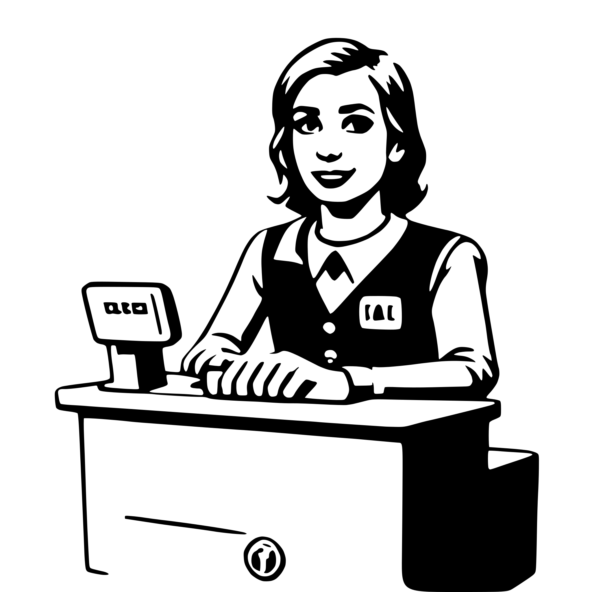 AI-generated SVG of a cashier